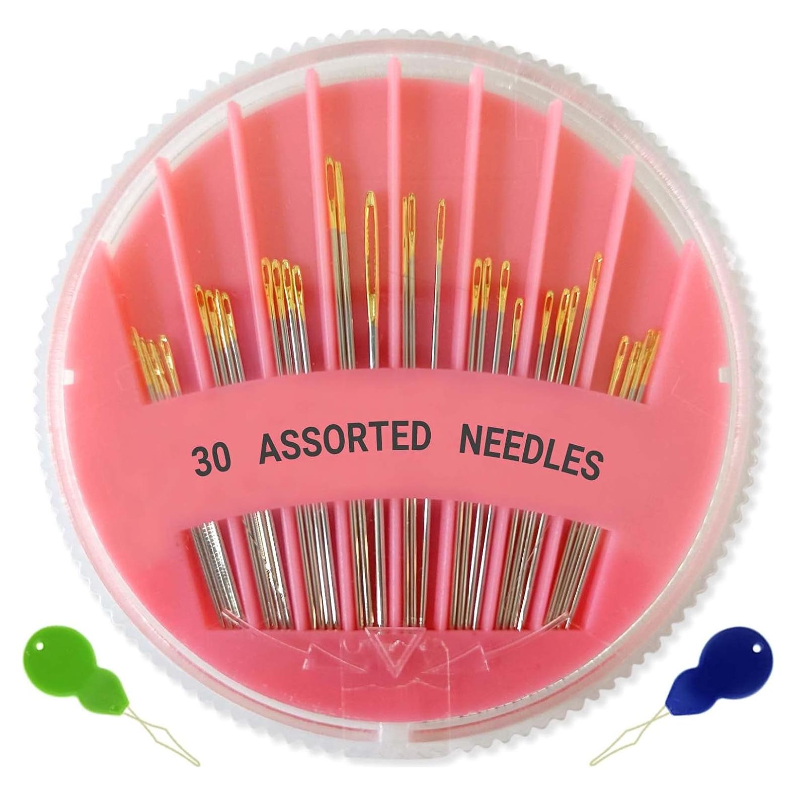 Kit de Agujas de Coser a Mano JekiiNova 30 Piezas Ojo Grande