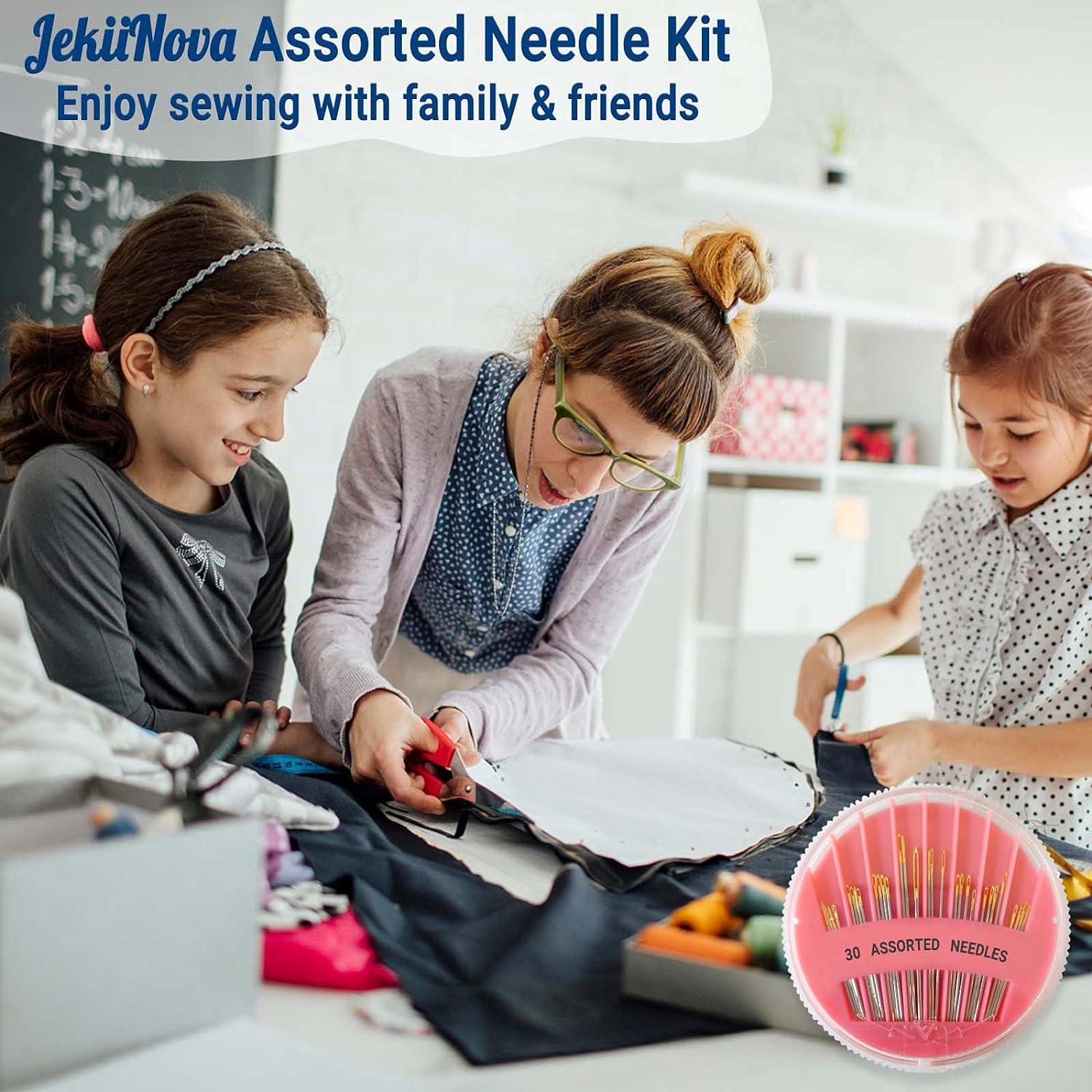 Kit de Agujas de Coser a Mano JekiiNova 30 Piezas Ojo Grande