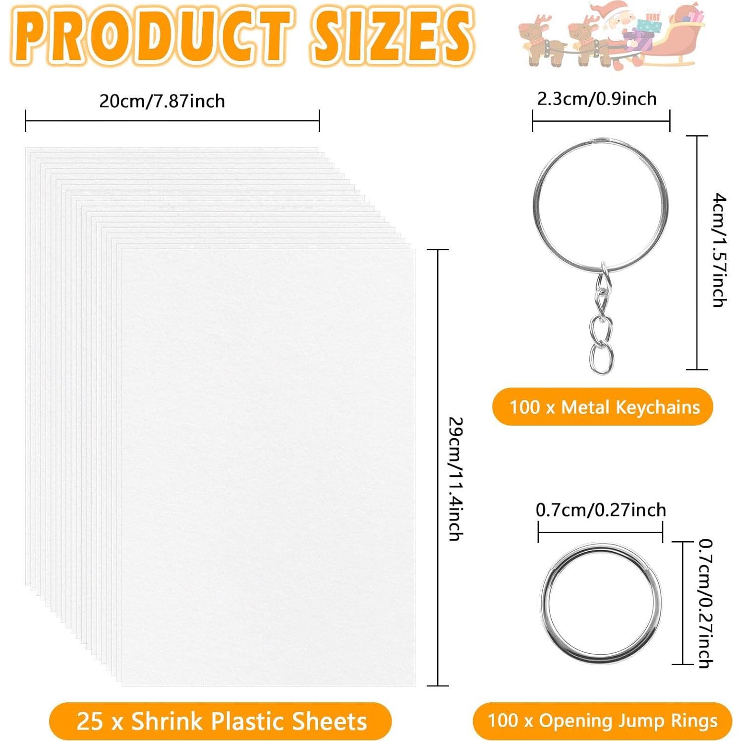 Kit de Manualidades Shrinky Dink 225PCS OFNMY - Hojas y Llaveros