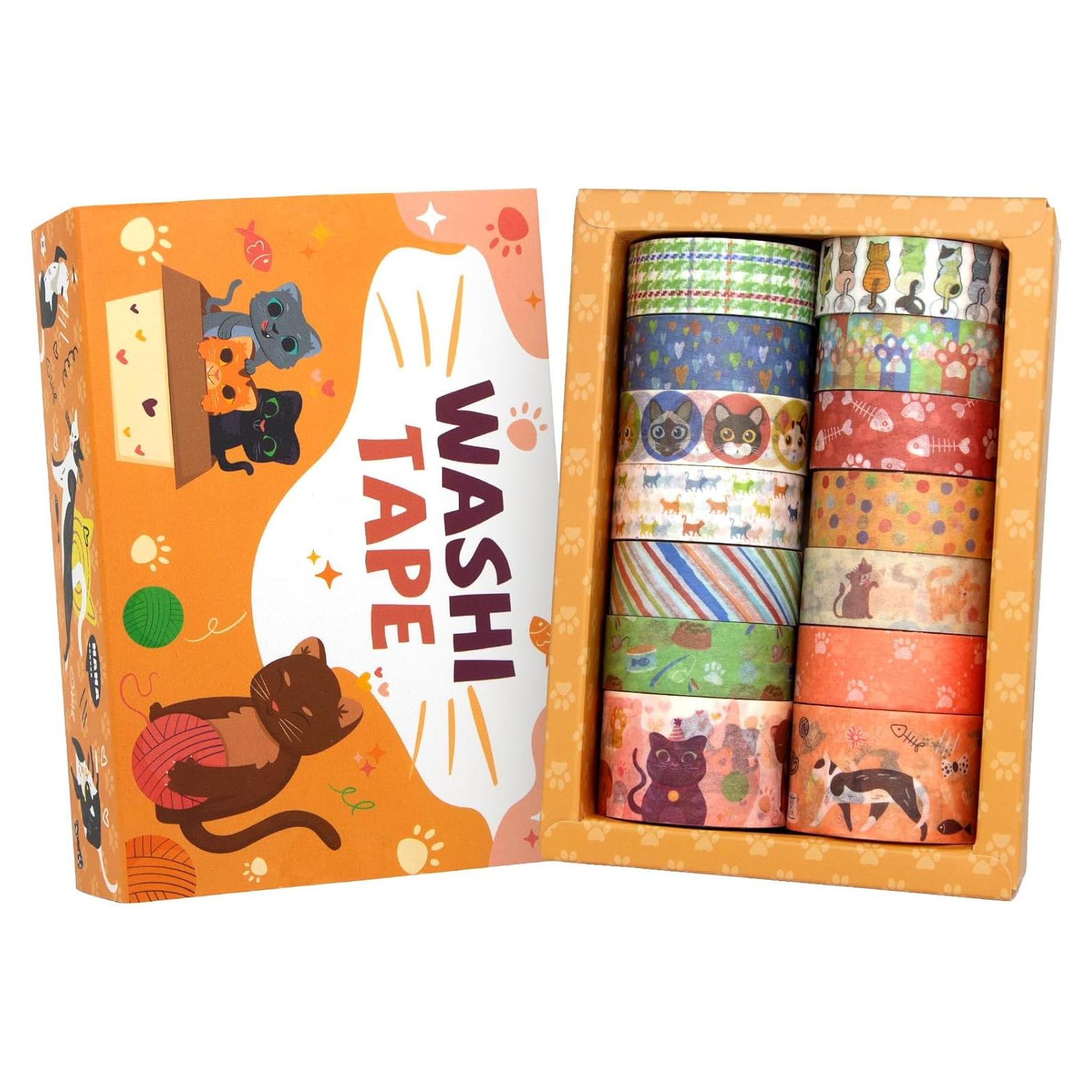 Conjunto de 14 Rollos de Cinta Washi KOVANO - Animales Kawaii