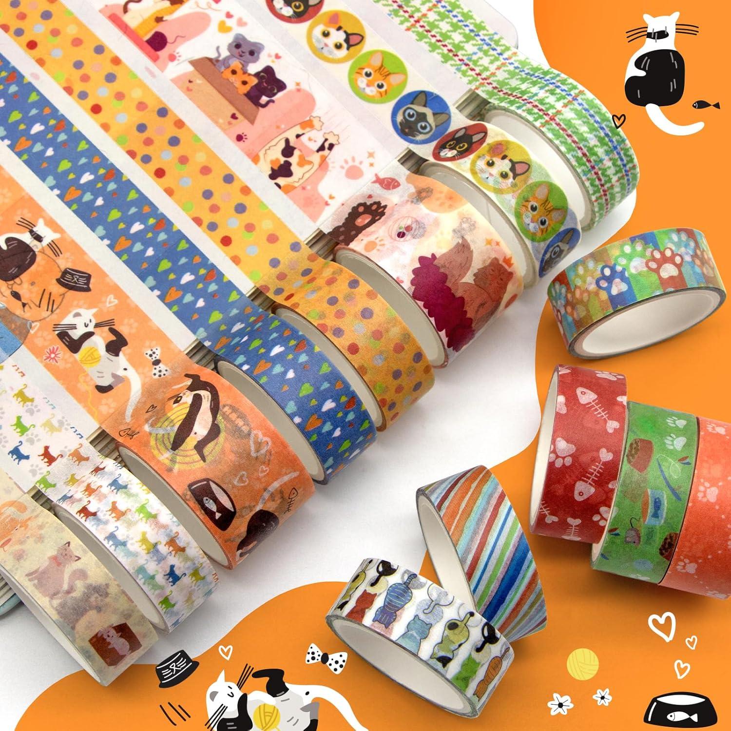 Conjunto de 14 Rollos de Cinta Washi KOVANO - Animales Kawaii