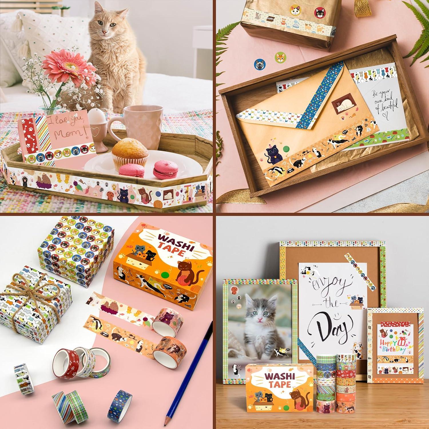 Conjunto de 14 Rollos de Cinta Washi KOVANO - Animales Kawaii