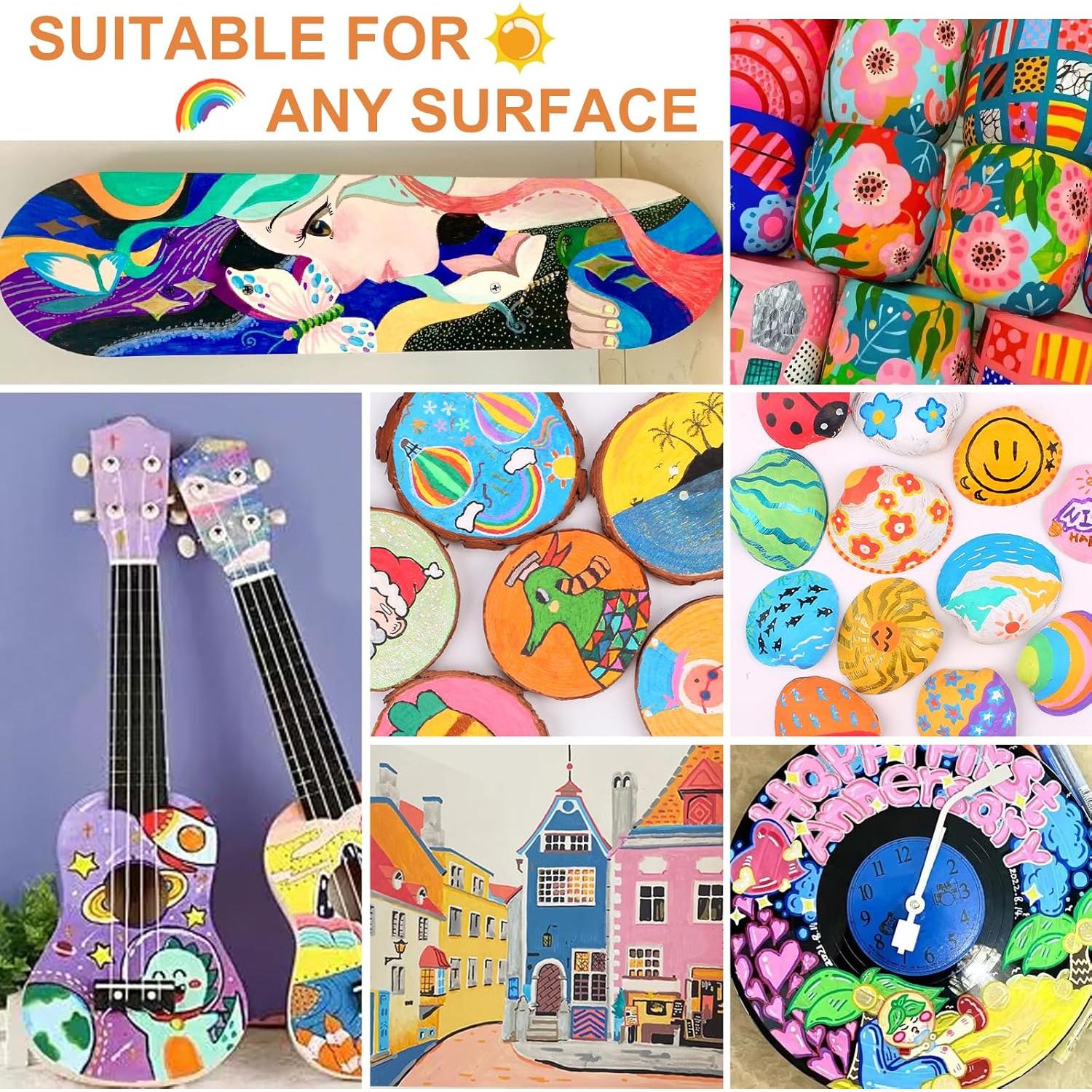 Juego de 48 Marcadores Acrílicos EscriWise - Doble Punta, 1-5mm