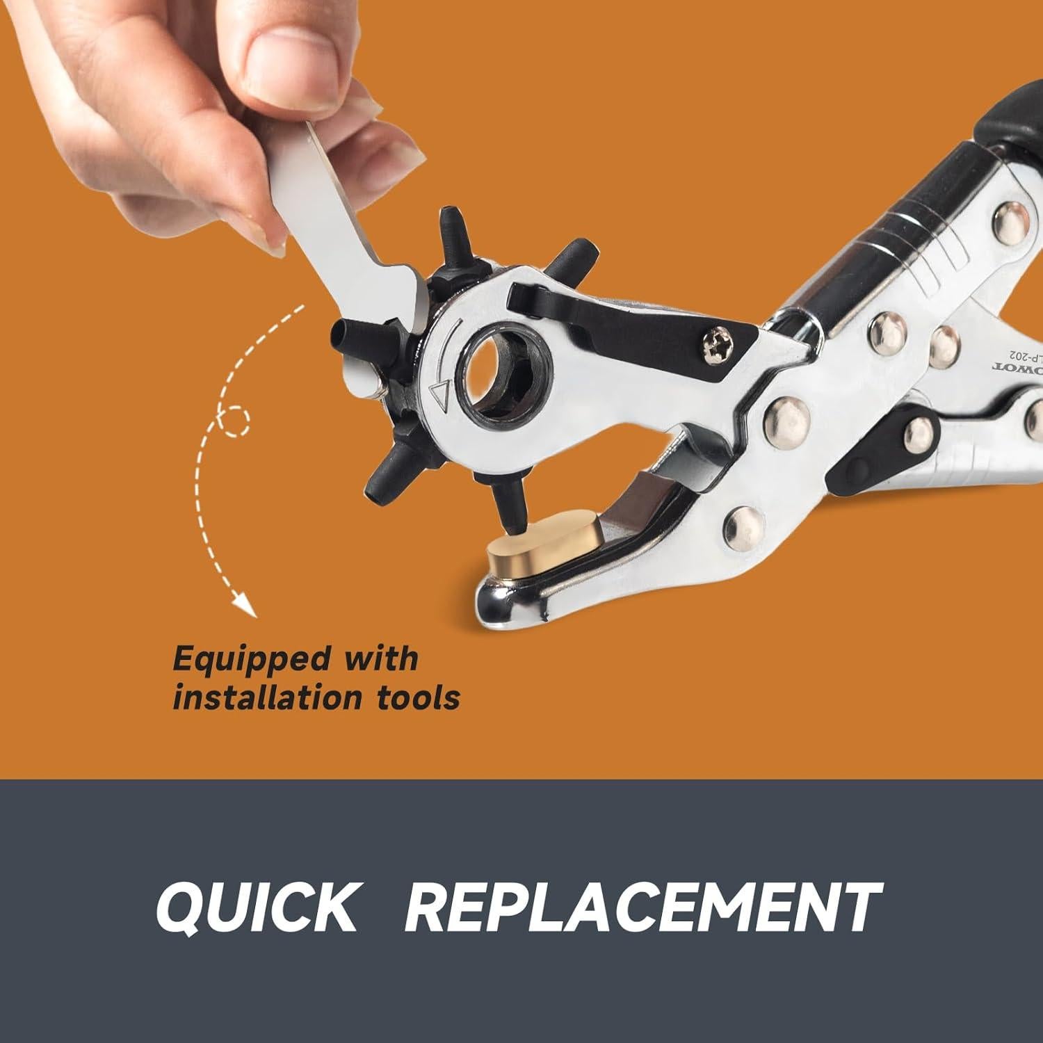 Perforador de agujeros TOWOT con 6 cabezales de repuesto