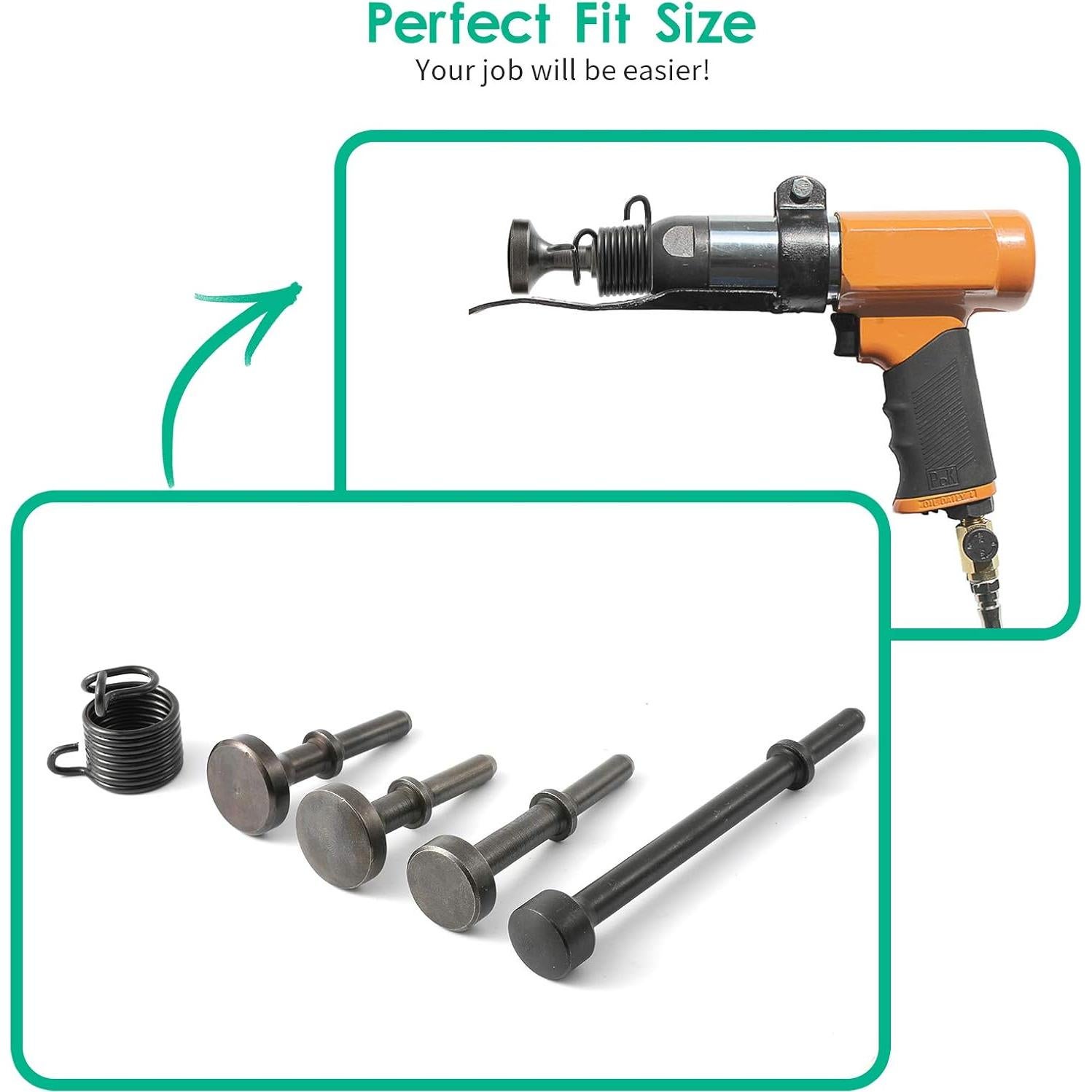 Kit de 5 Puntas de Martillo Neumático Anndason - Acero Aleado