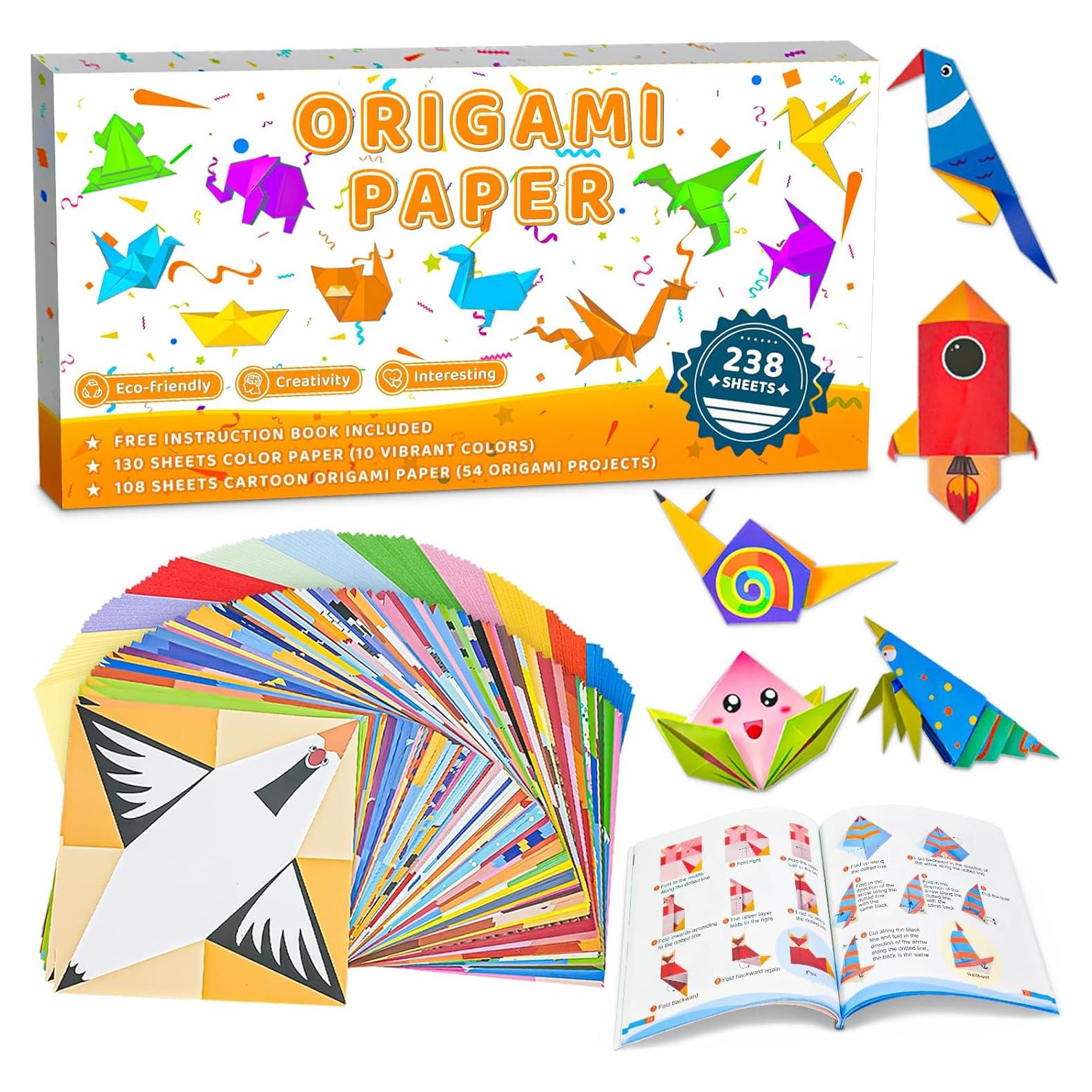 Kit de Origami MOBYKE 238 Hojas para Niños - 54 Proyectos