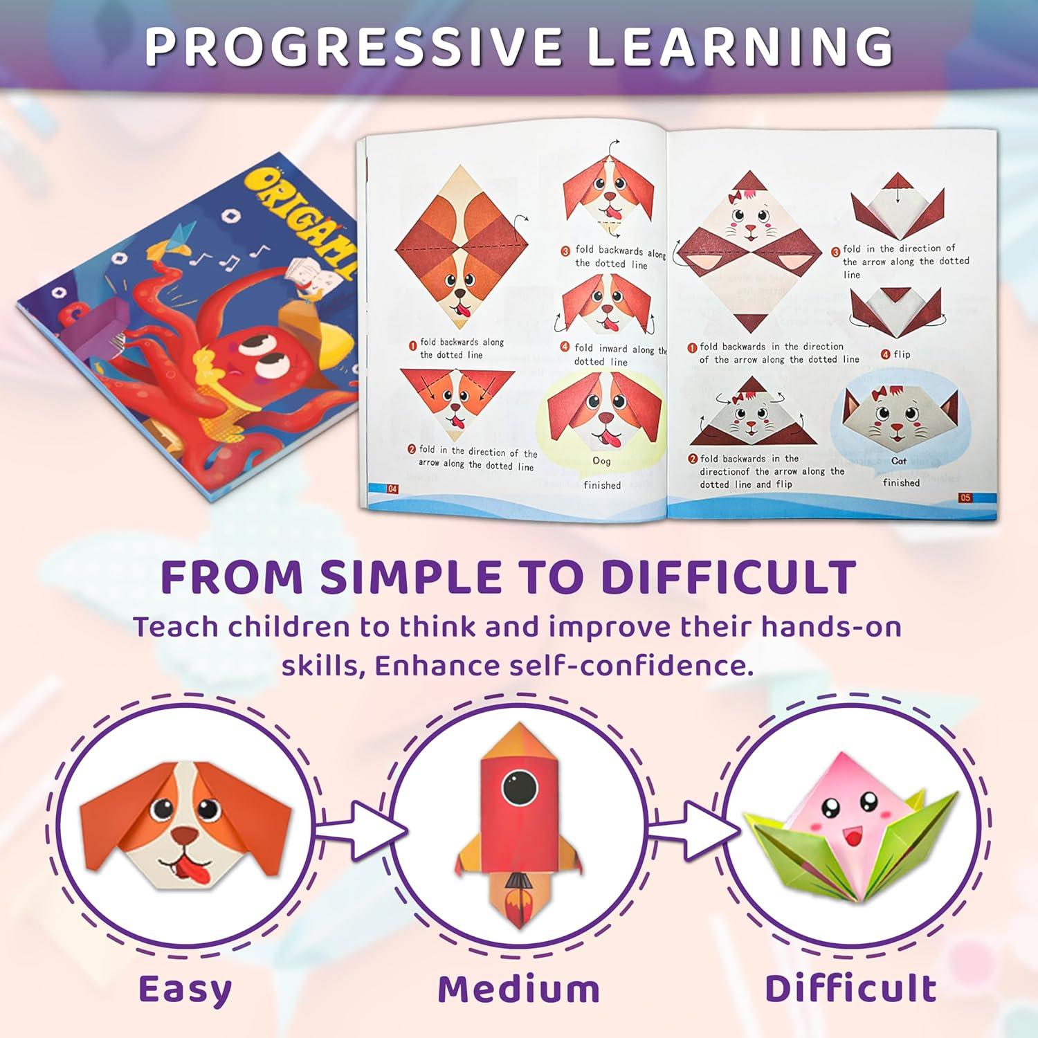 Kit de Origami MOBYKE 238 Hojas para Niños - 54 Proyectos