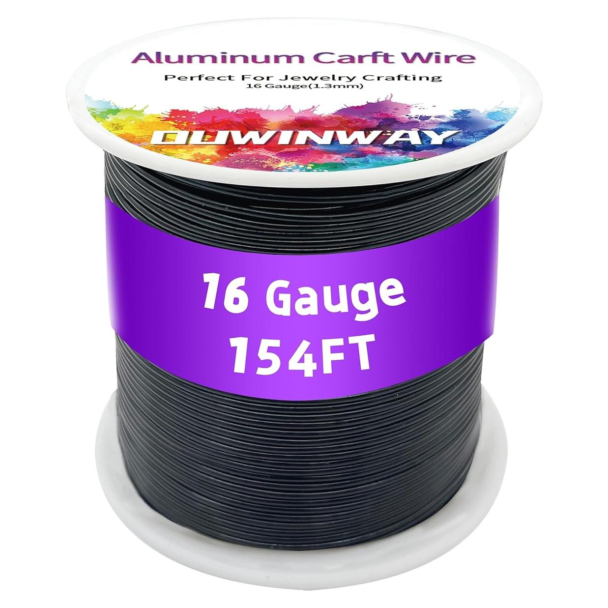 Alambre de Aluminio Negro 16 Gauge 46.9m para Manualidades