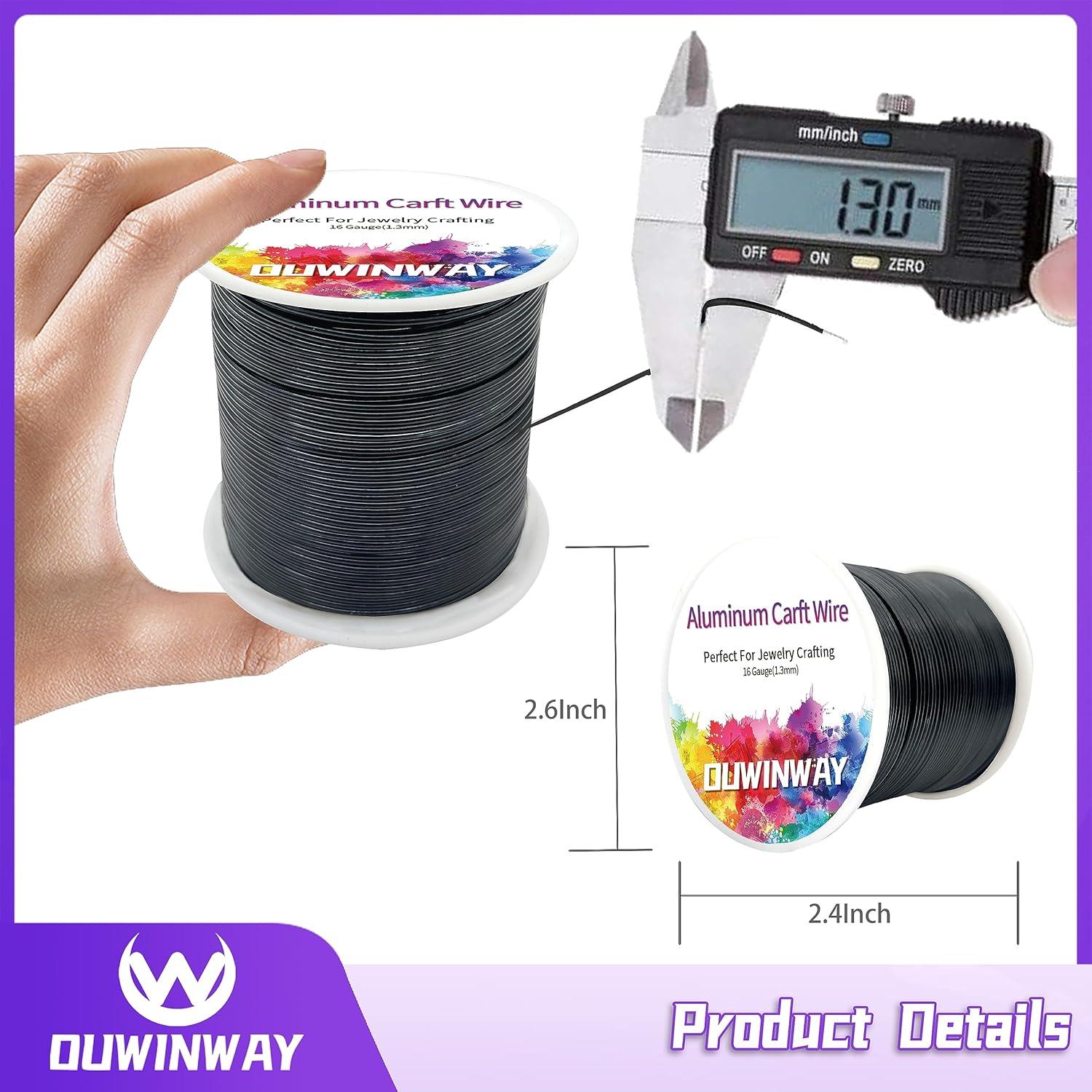 Alambre de Aluminio Negro 16 Gauge 46.9m para Manualidades