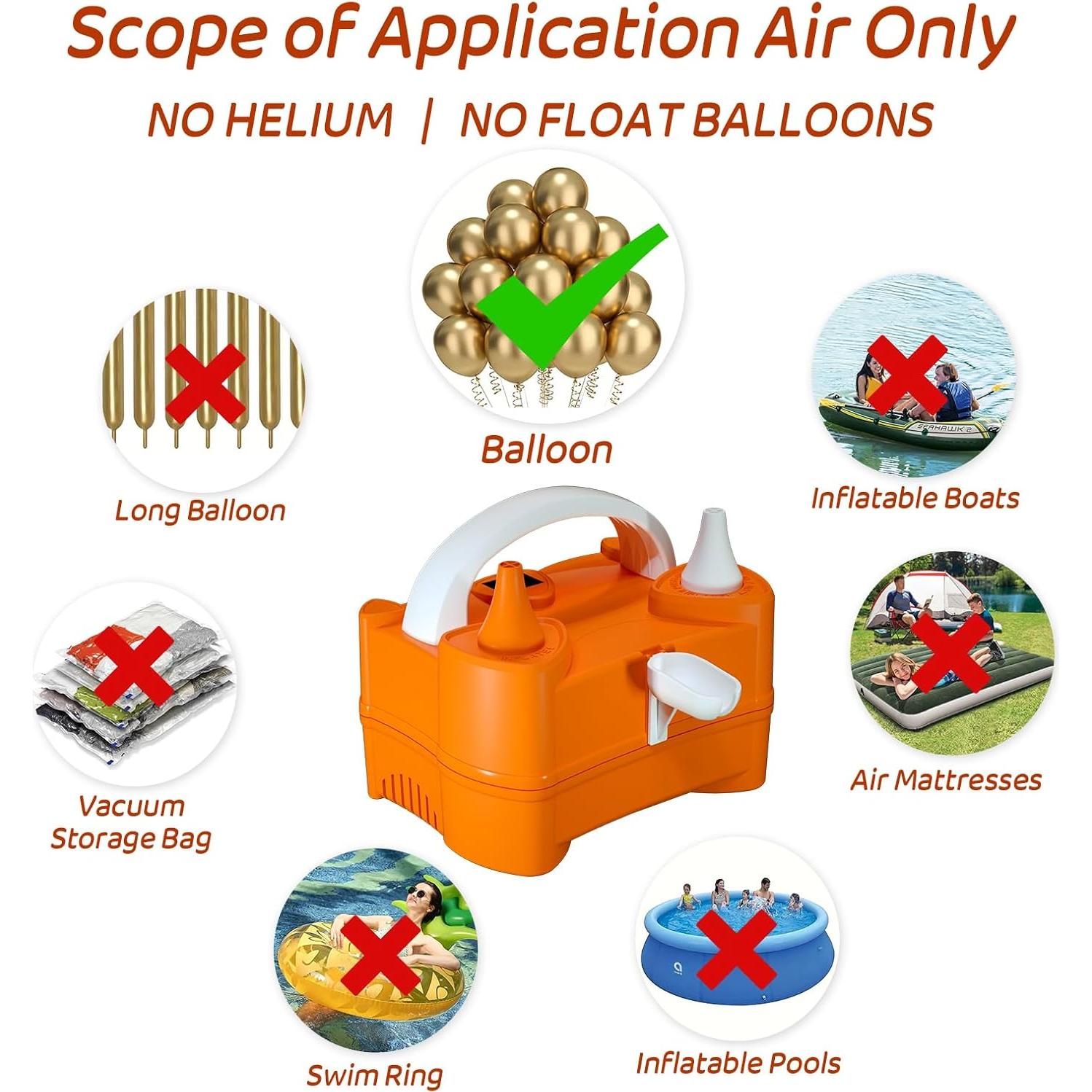 Bomba de Aire Eléctrica Beeyaky para Globos 400W Doble Boquilla