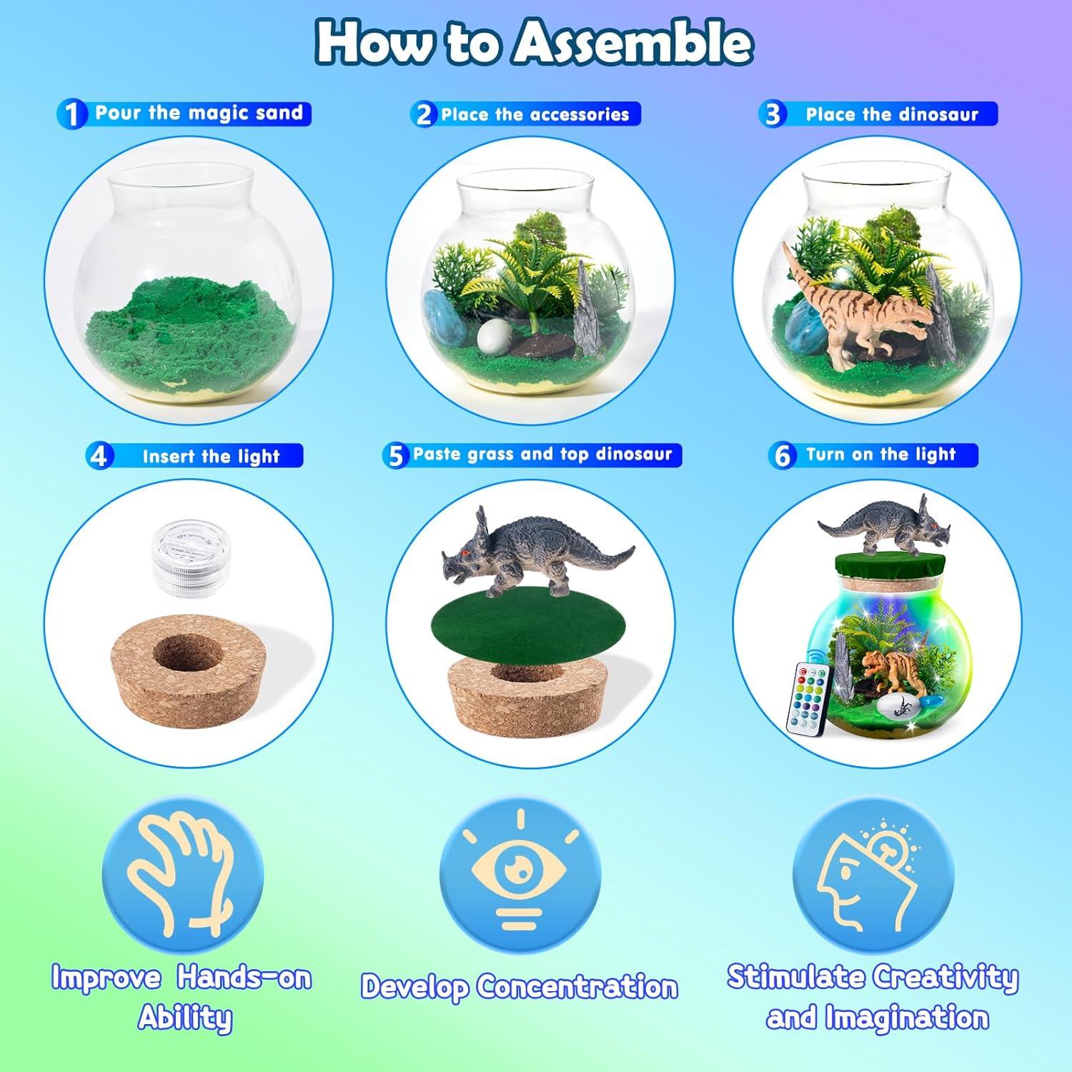 Kit de Terrario Iluminado Hollyhi para Niños 3-12 Años