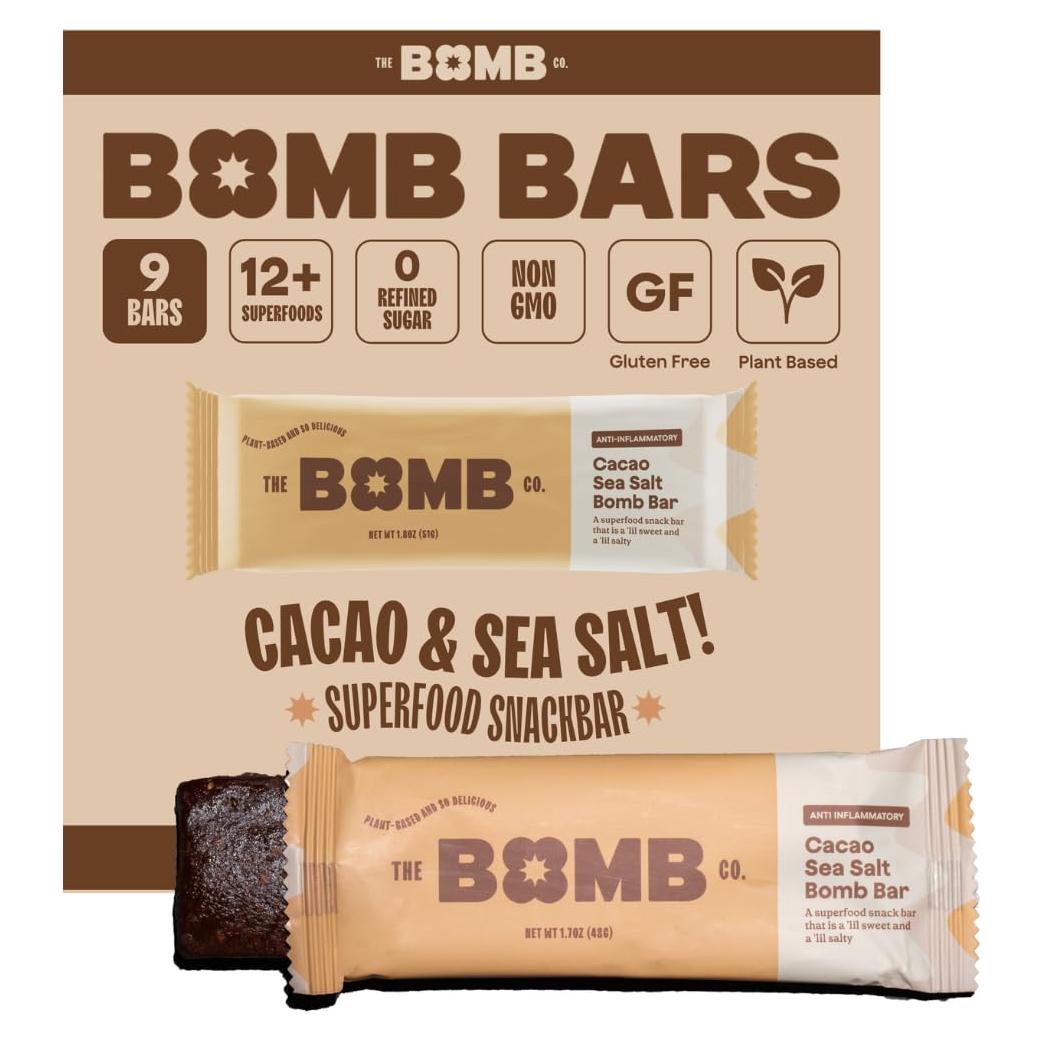 Barra Bomb Cacao Salado Blender Bombs - Snack Superfood 9 Unidades