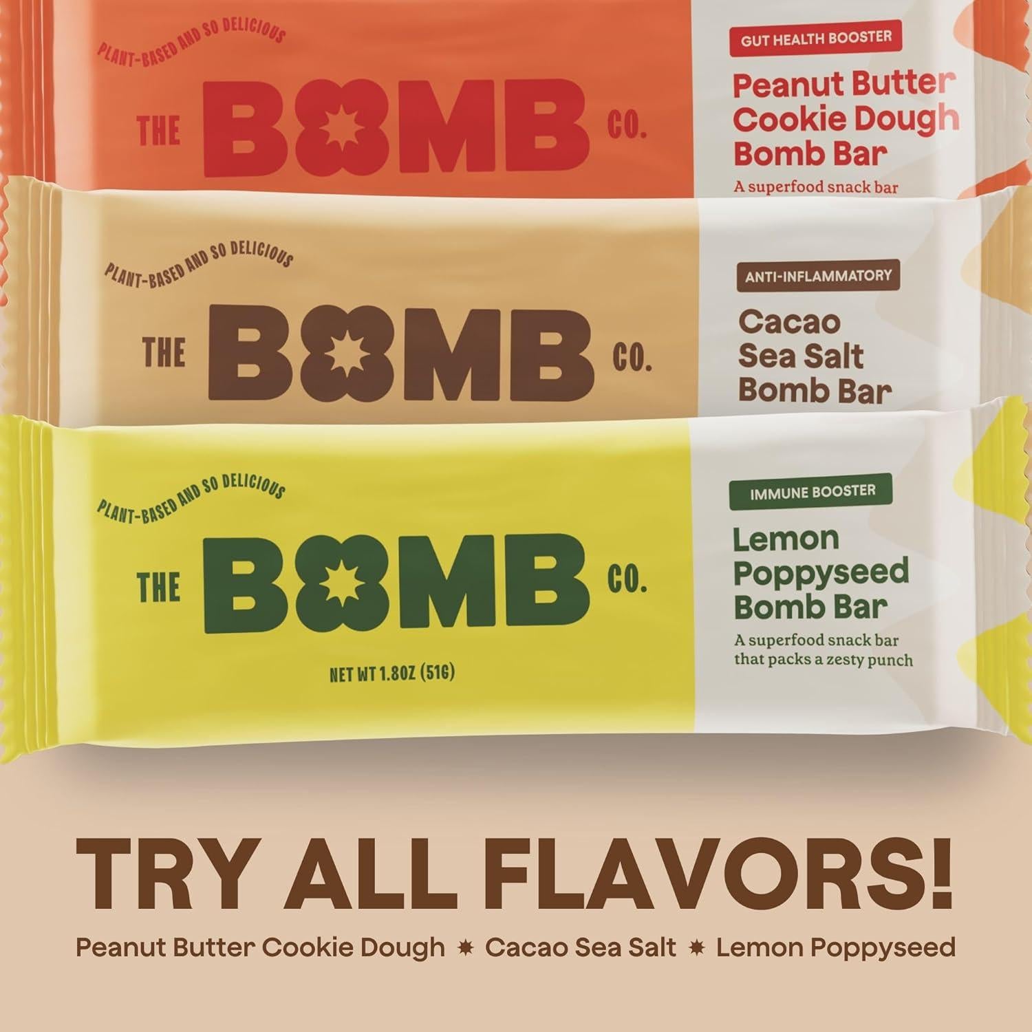 Barra Bomb Cacao Salado Blender Bombs - Snack Superfood 9 Unidades