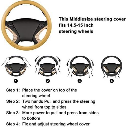 Funda de Volante Universal HAOKAY de Peluche Negro 37-38 cm