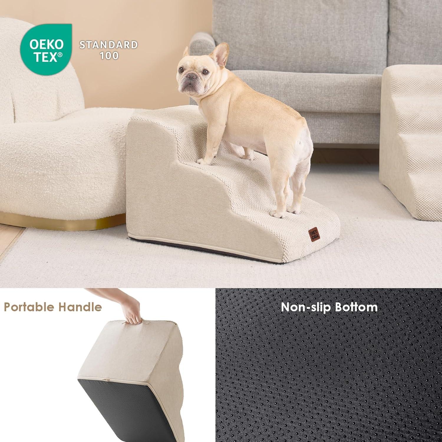 Escalera Curvada para Perros EHEYCIGA 3 Pasos Antideslizante 40 cm