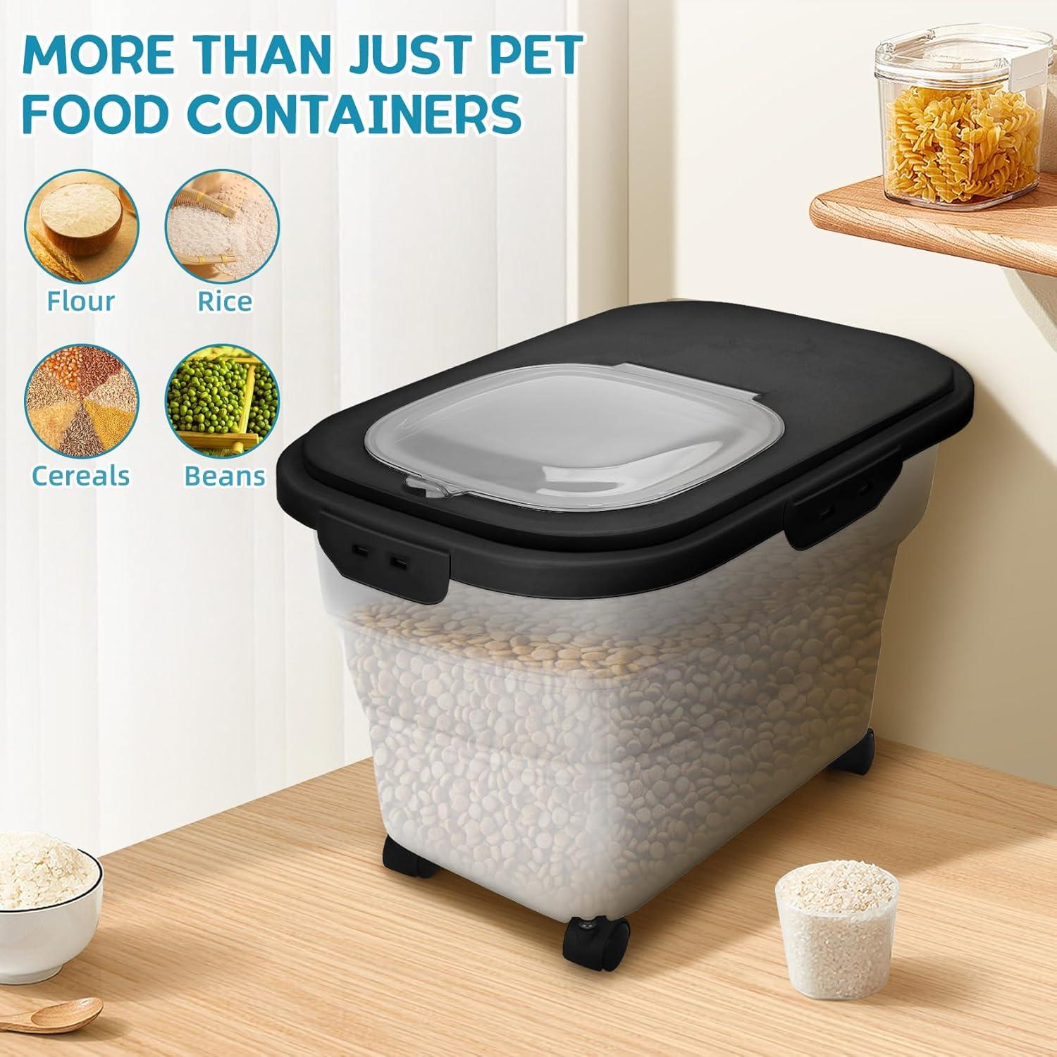 Contenedor de Comida para Perros YECERCAN 20L Plegable con Ruedas