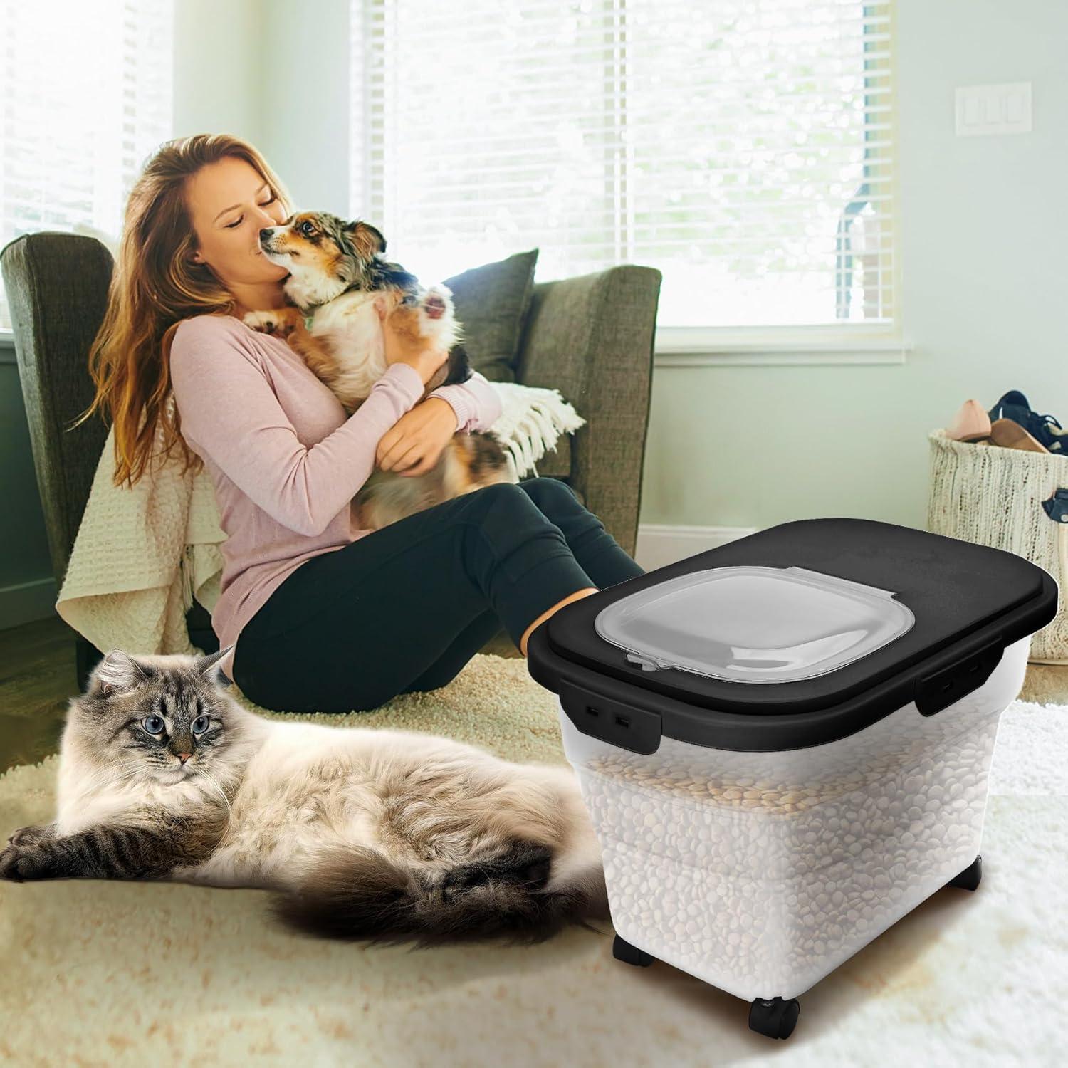 Contenedor de Comida para Perros YECERCAN 20L Plegable con Ruedas