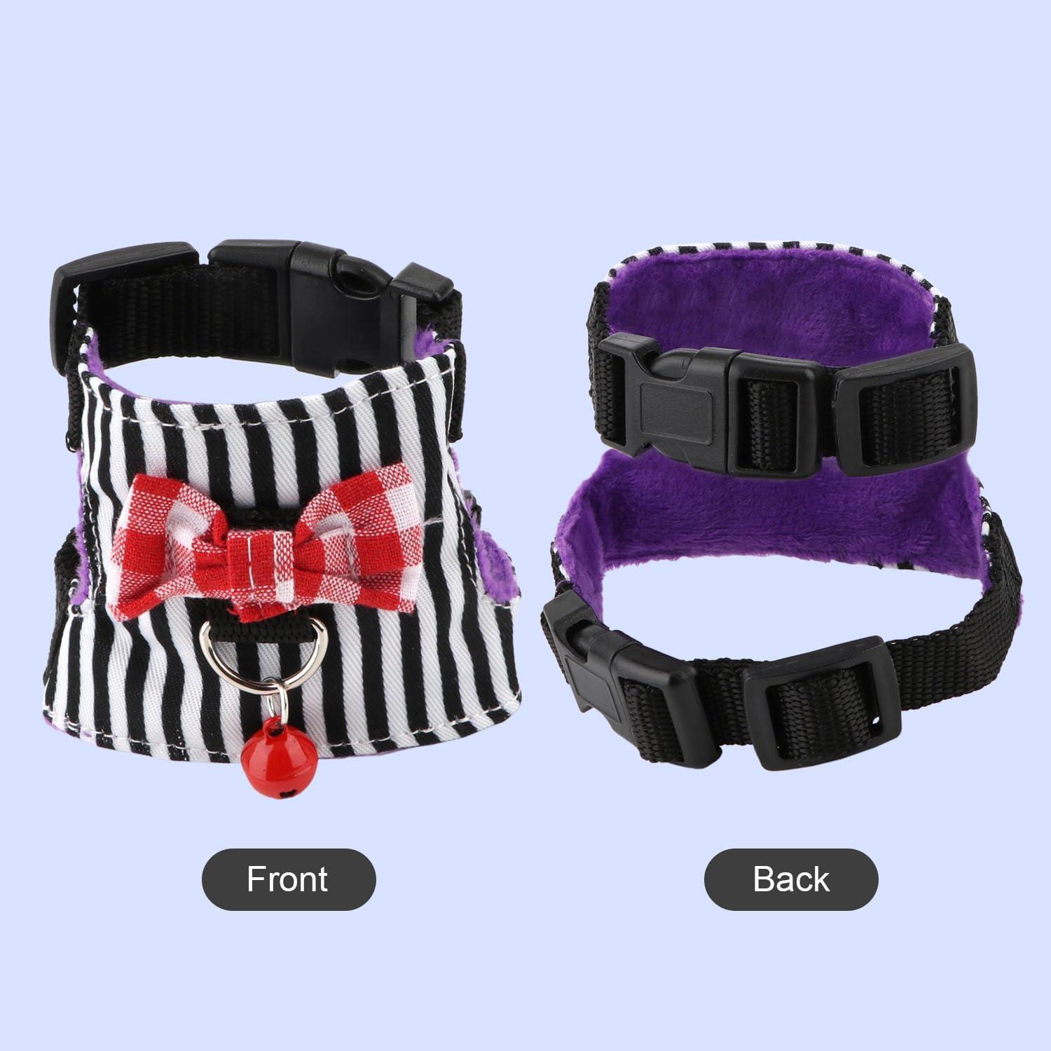 Conjunto Arnés y Correa para Mascotas Pequeñas Wontee S Raya Negra