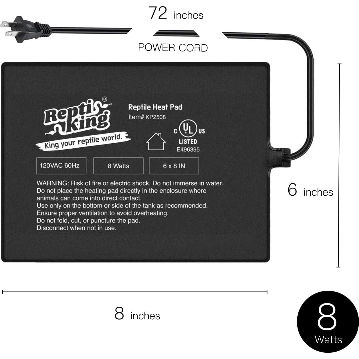 Almohadilla Térmica 8W ReptiKing para Reptiles y Terrarios