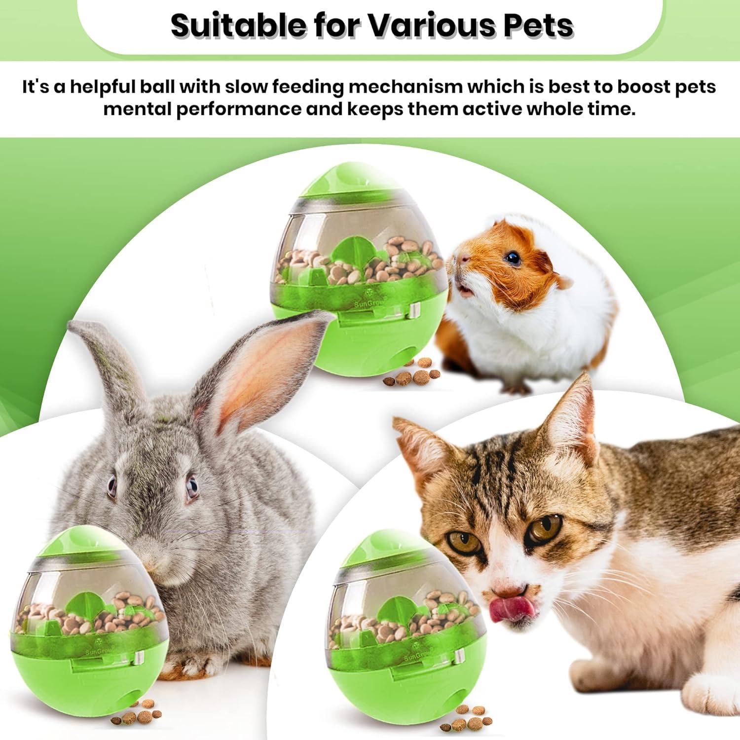 Pelota de Golosinas SunGrow Verde para Conejos y Mascotas Pequeñas