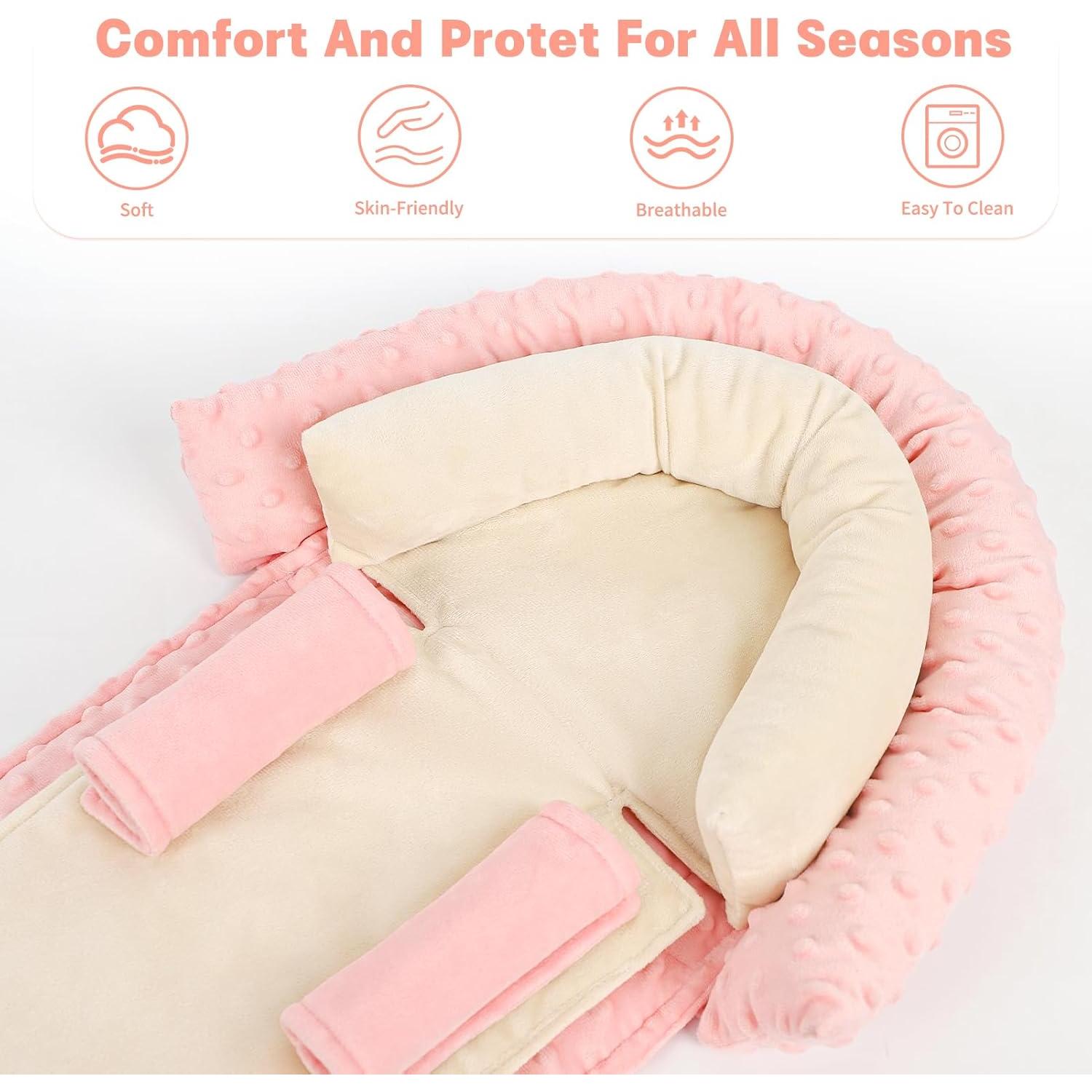 Inserto para Asiento de Auto Bebé HNHUAMING Beige 2-en-1 Suave