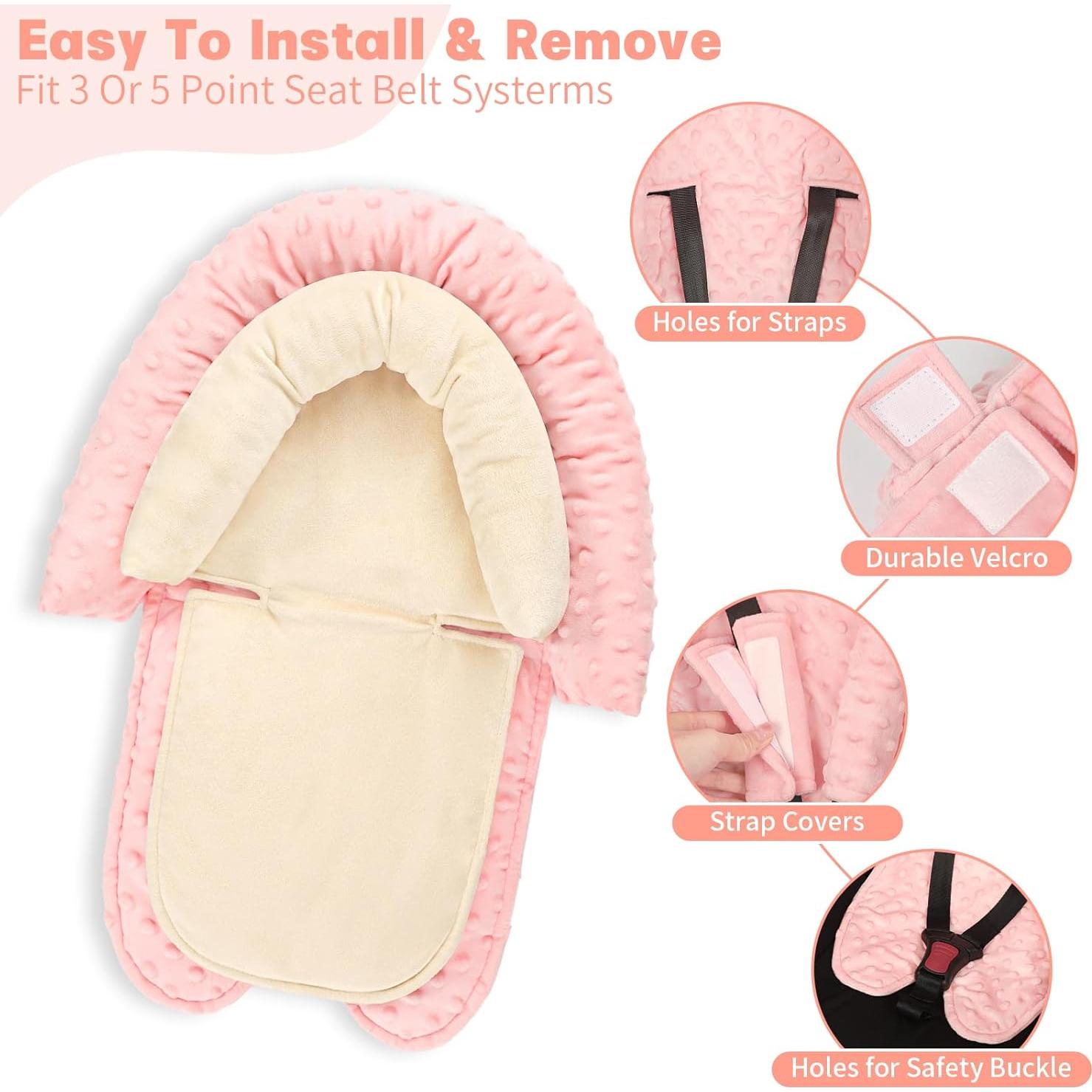 Inserto para Asiento de Auto Bebé HNHUAMING Beige 2-en-1 Suave