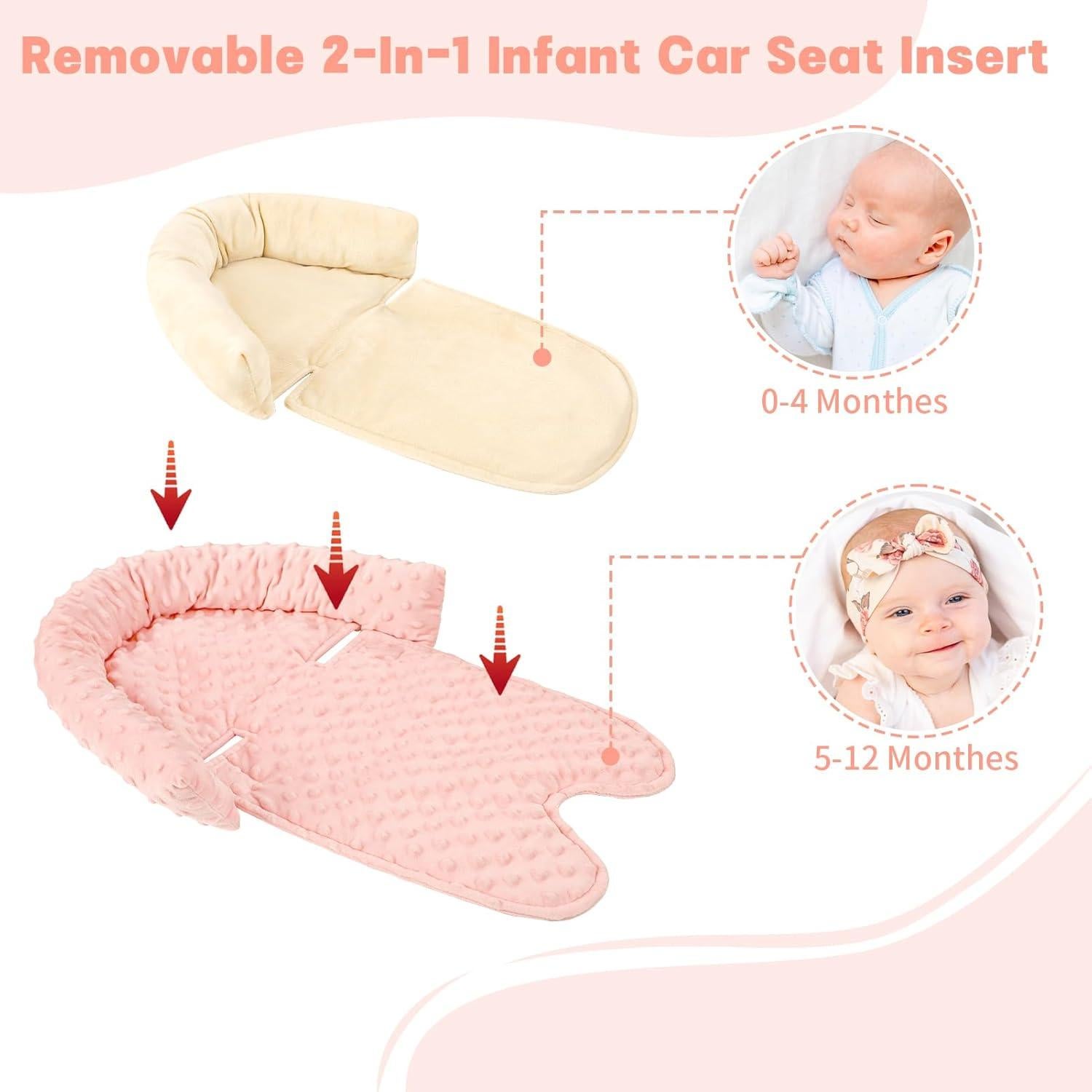 Inserto para Asiento de Auto Bebé HNHUAMING Beige 2-en-1 Suave