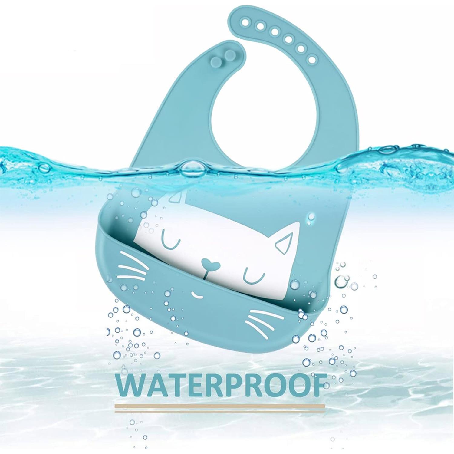 Baberos de Silicona Impermeables para Bebés 3pcs Ajustables