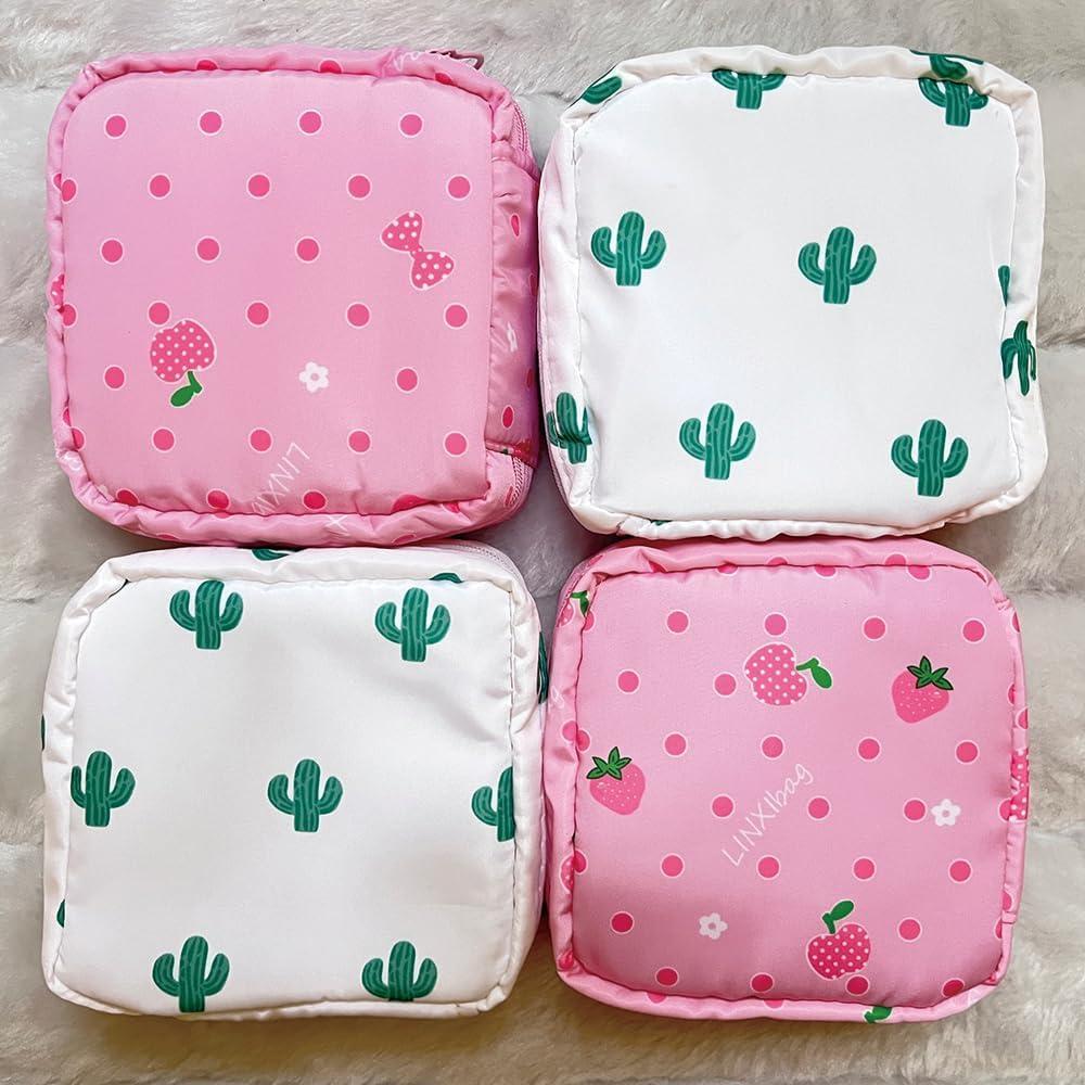 Bolsa de Almacenamiento de Toallas Sanitarias PayPie Rosa 12x12 cm