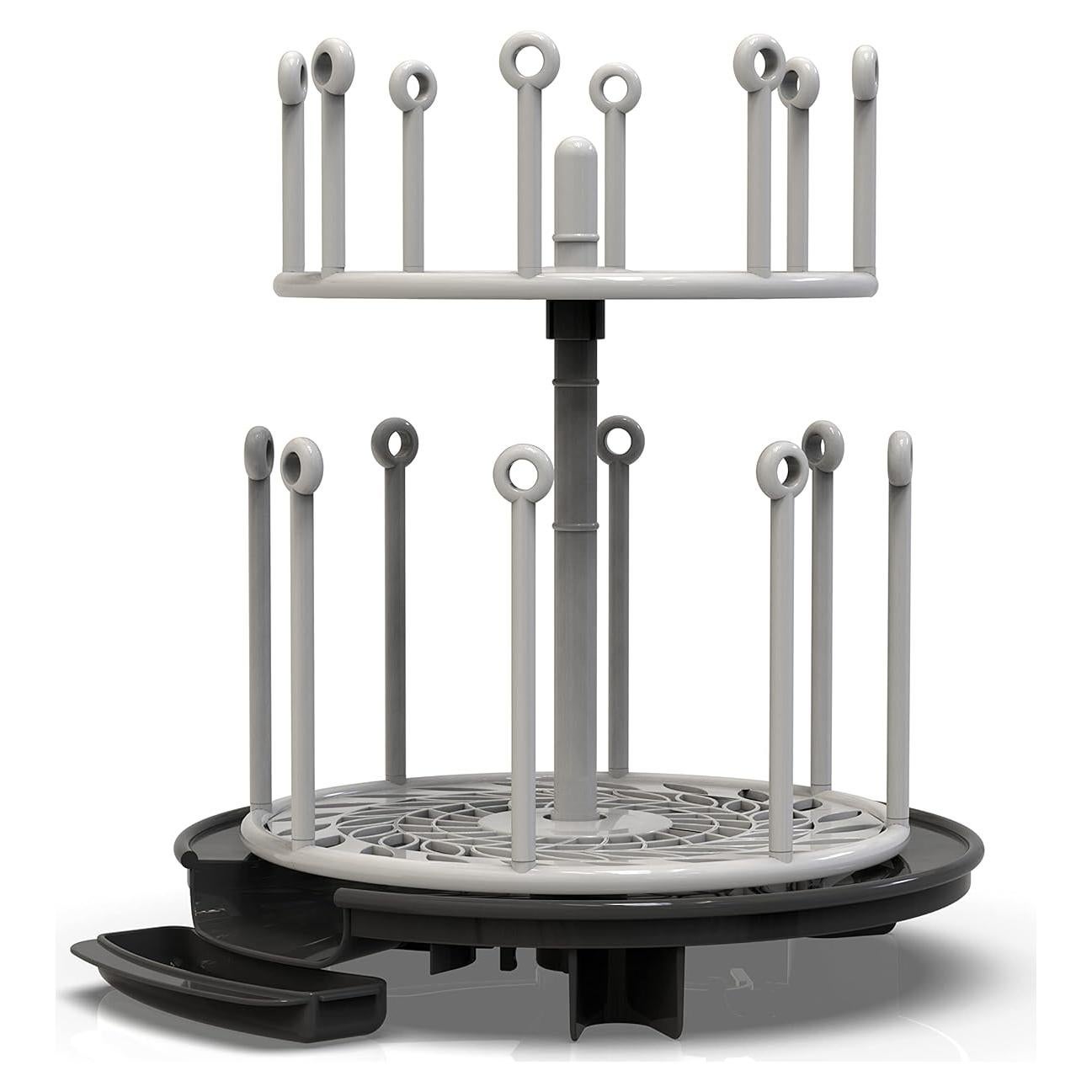 Estante de Secado de Botellas El Primer Año - Negro - 2 Niveles