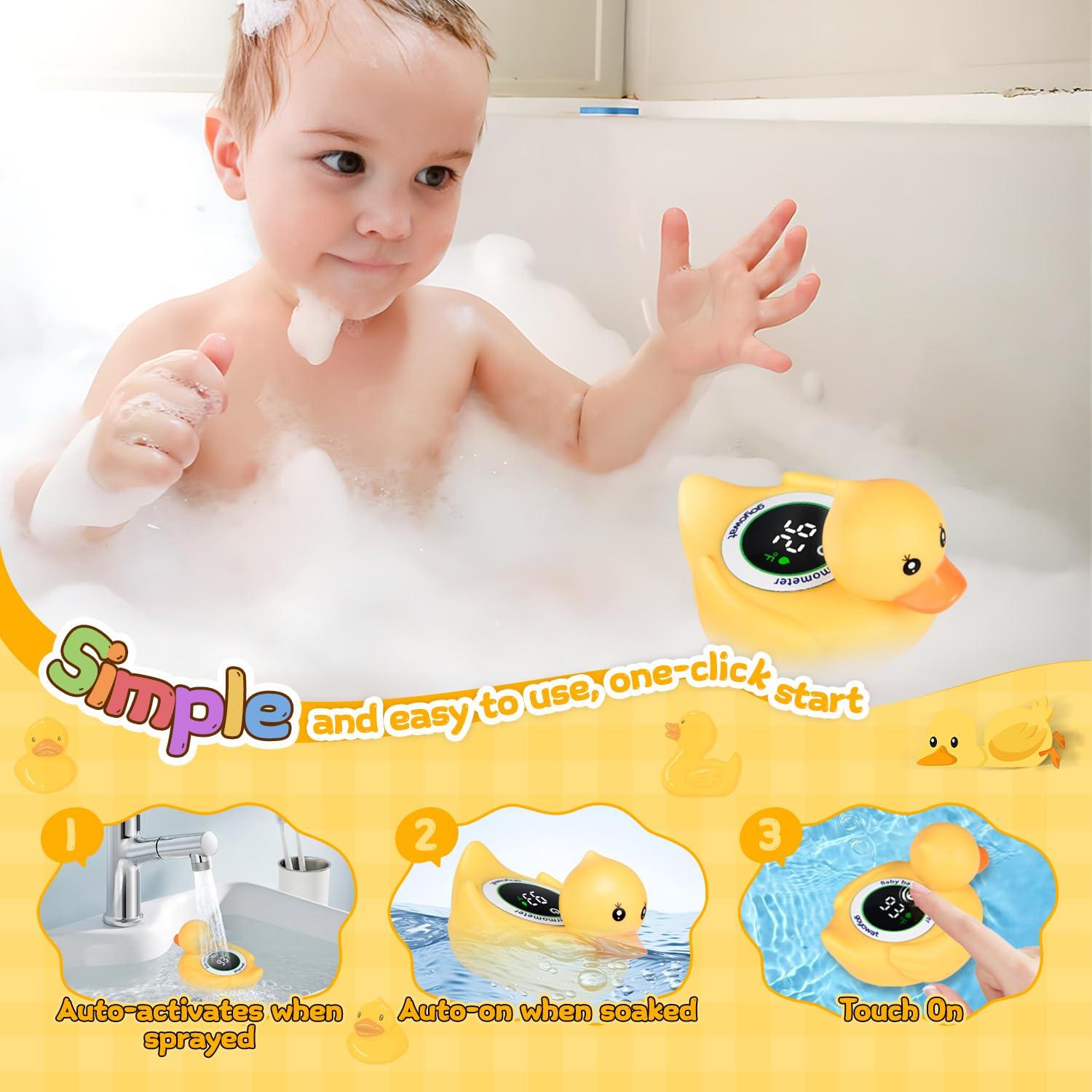 Termómetro de baño para bebés Goyowat pato flotante LED
