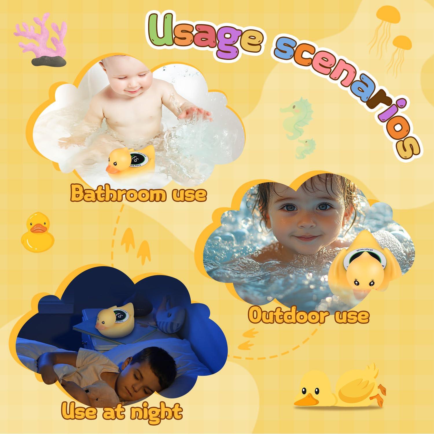 Termómetro de baño para bebés Goyowat pato flotante LED
