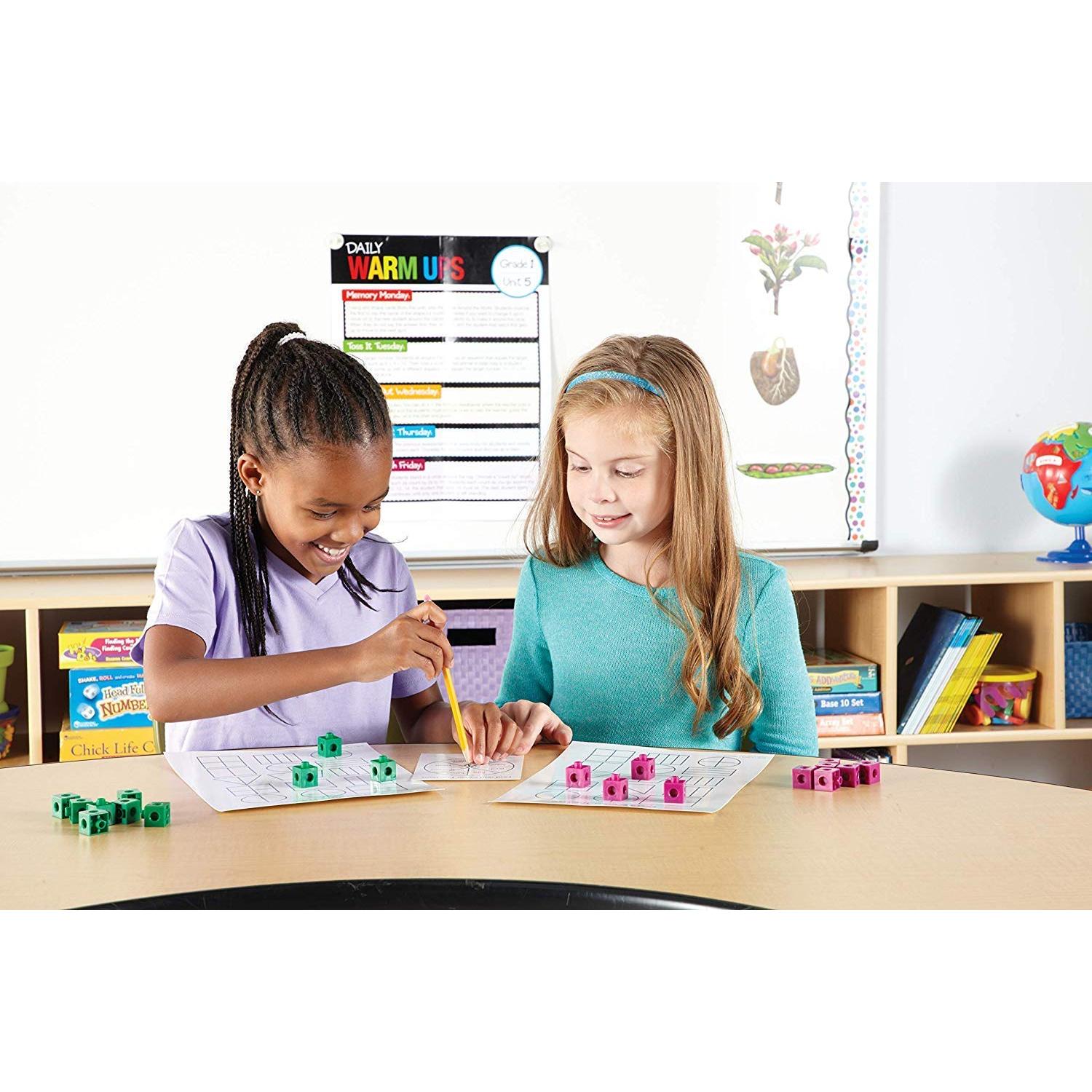 Cubos de Enlace Hand2mind - Juego de 100 Cubos de Matemáticas