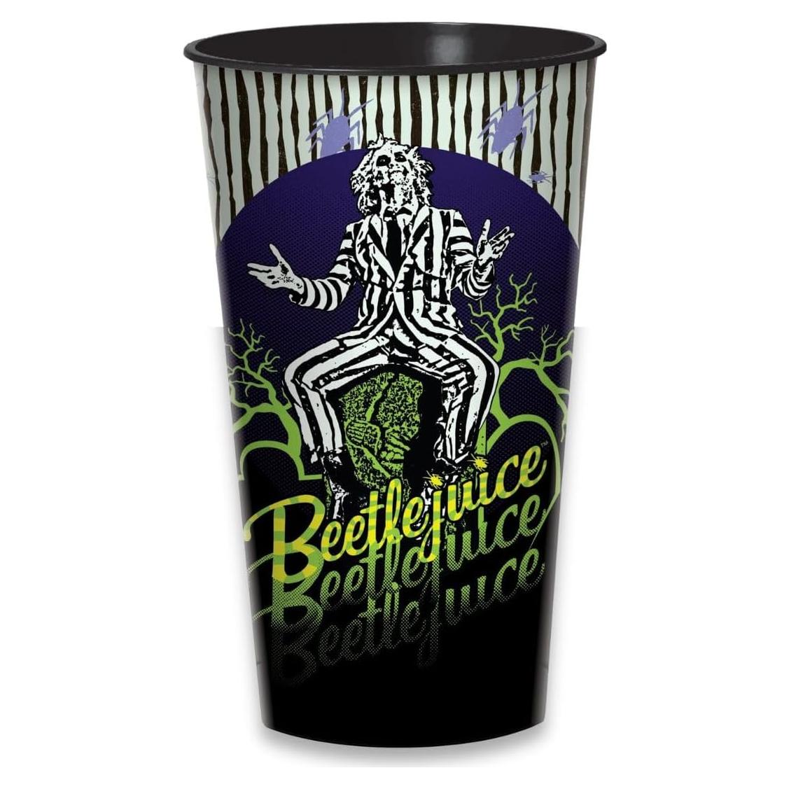 Vaso de Plástico Beetlejuice 32 oz Amscan - Desechable Halloween