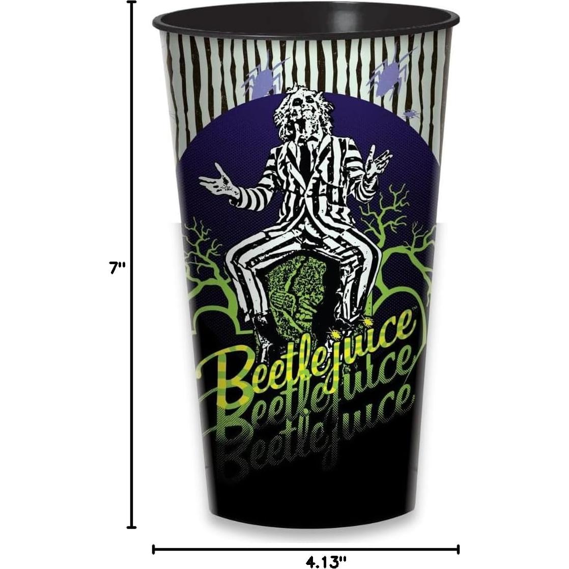 Vaso de Plástico Beetlejuice 32 oz Amscan - Desechable Halloween