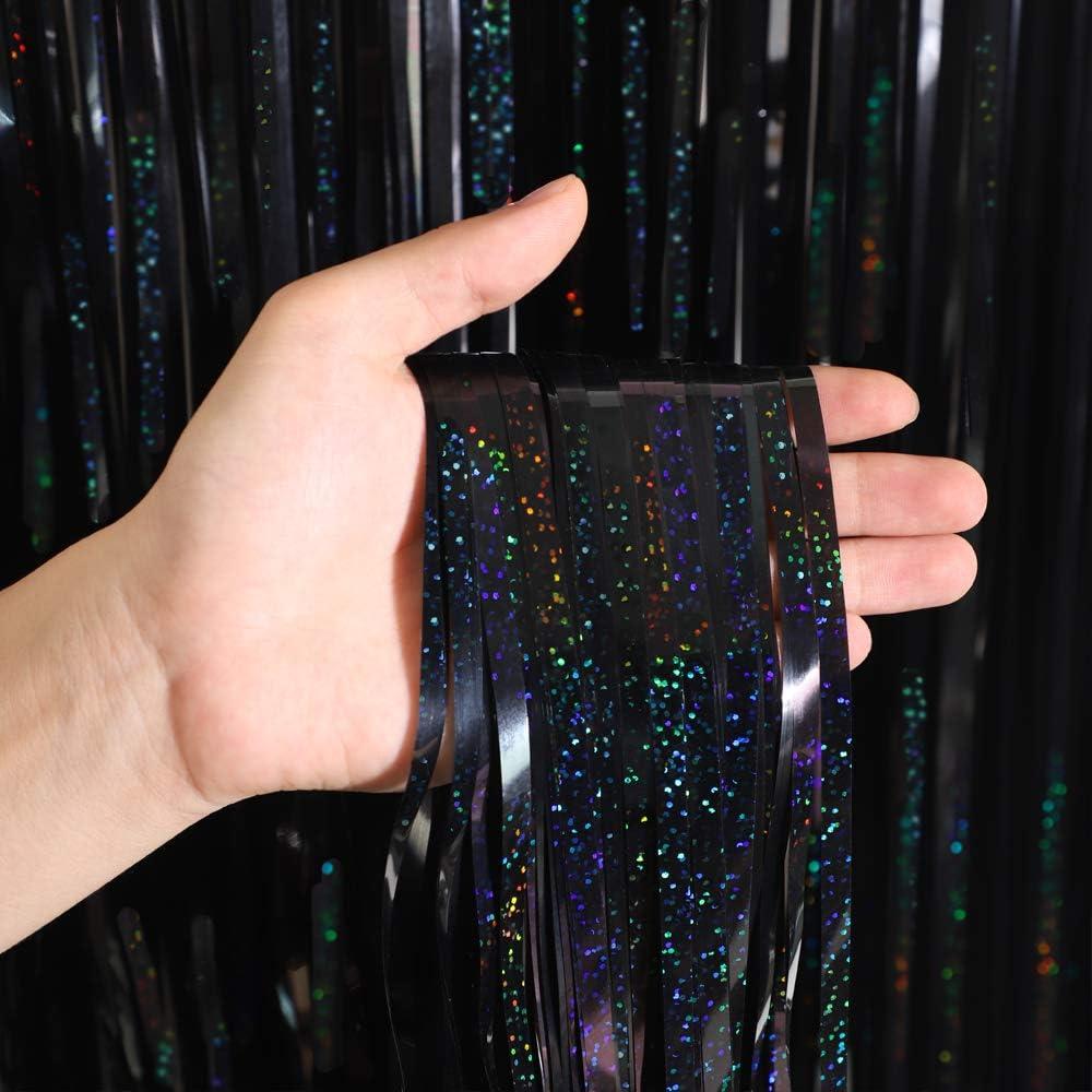 Cortinas de Flecos de Foil Melsan 2 Piezas 0.97x2.44m Negro