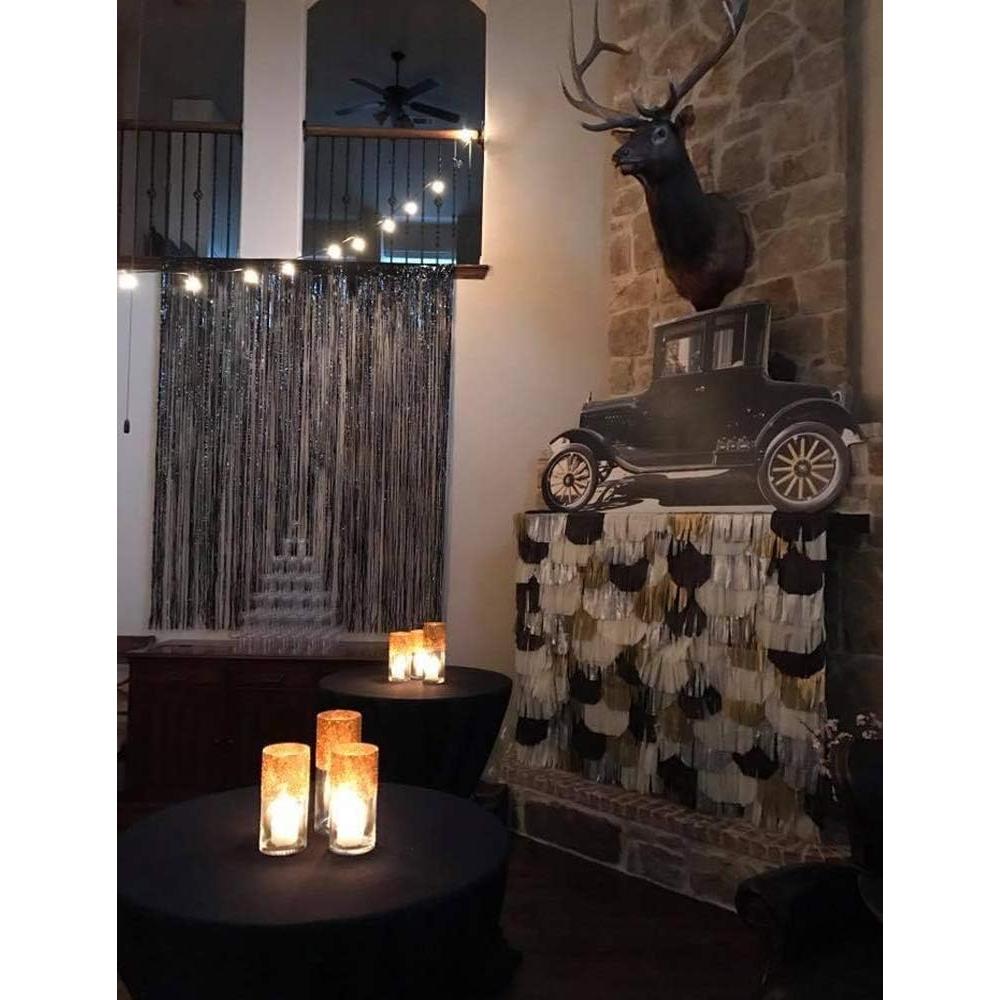 Cortinas de Flecos de Foil Melsan 2 Piezas 0.97x2.44m Negro