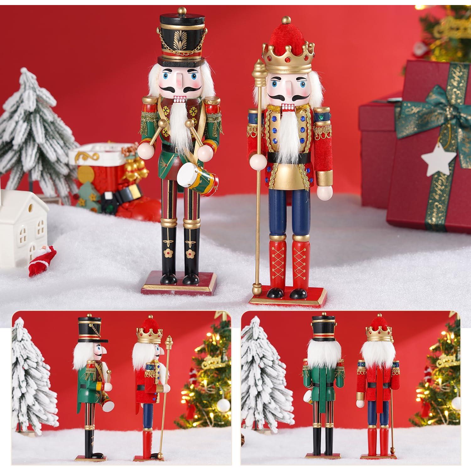 Cascanueces de Madera 30cm 2 Pcs Tpudn Decoración Navideña