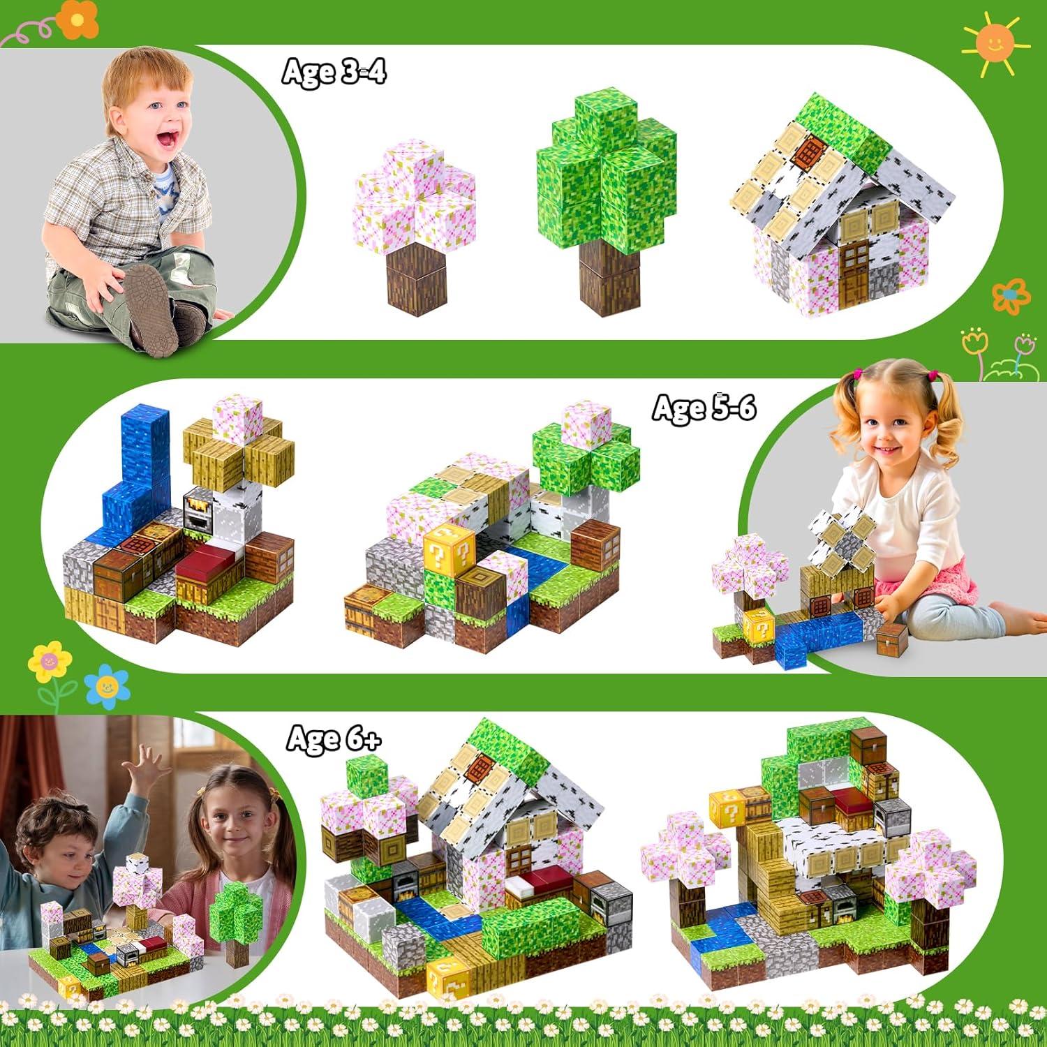 Bloques Magnéticos 114PCS AOYOHOMOA Juguetes Educativos 3-8 Años