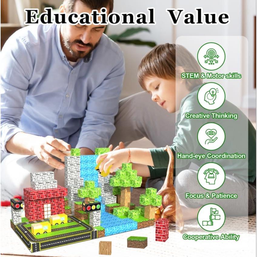 Bloques Magnéticos WSHIMIN 32 Piezas para Niños 4-8 Años