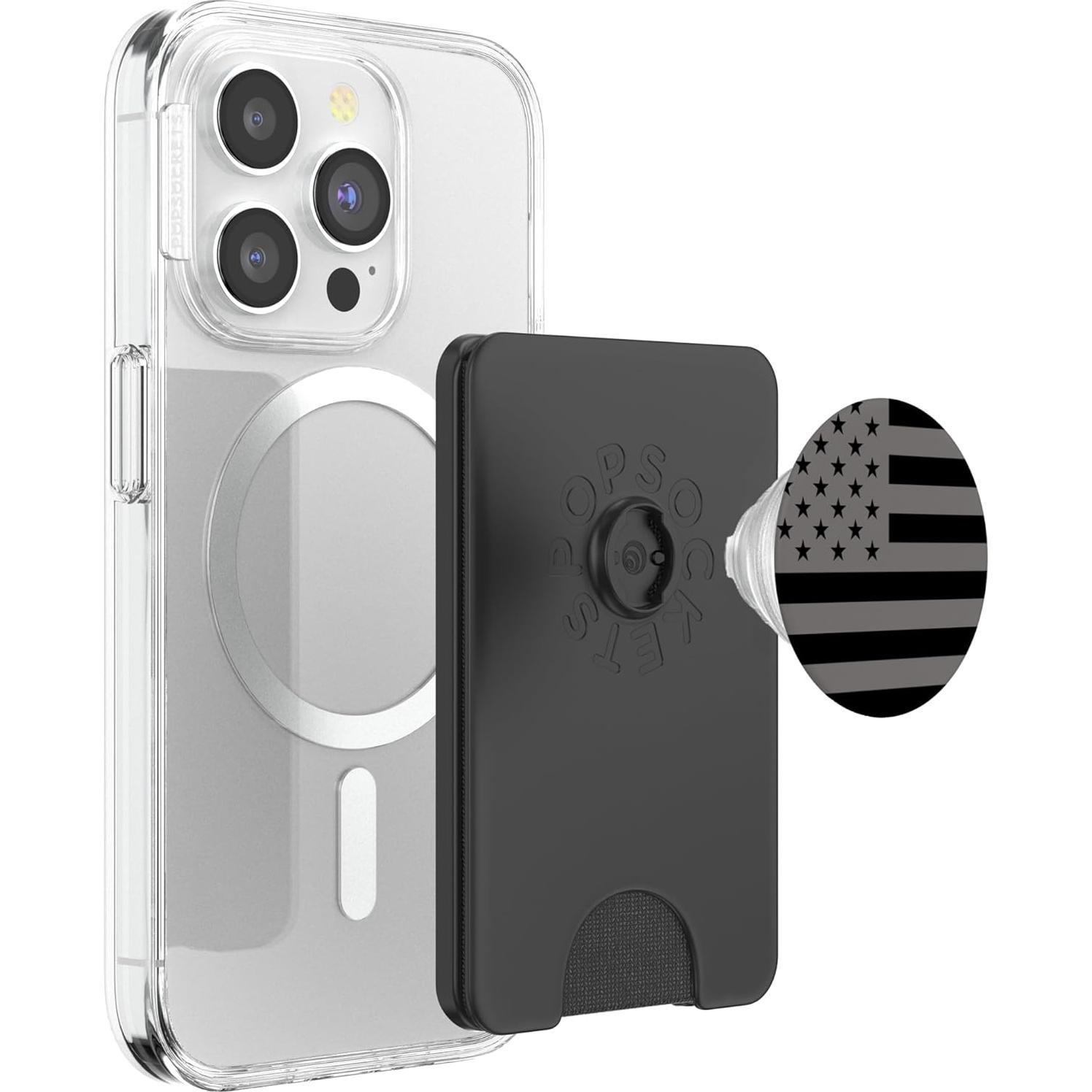 PopWallet Magnético PopSockets Negro Banderas Americanas