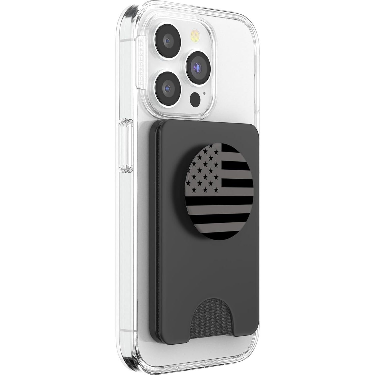 PopWallet Magnético PopSockets Negro Banderas Americanas