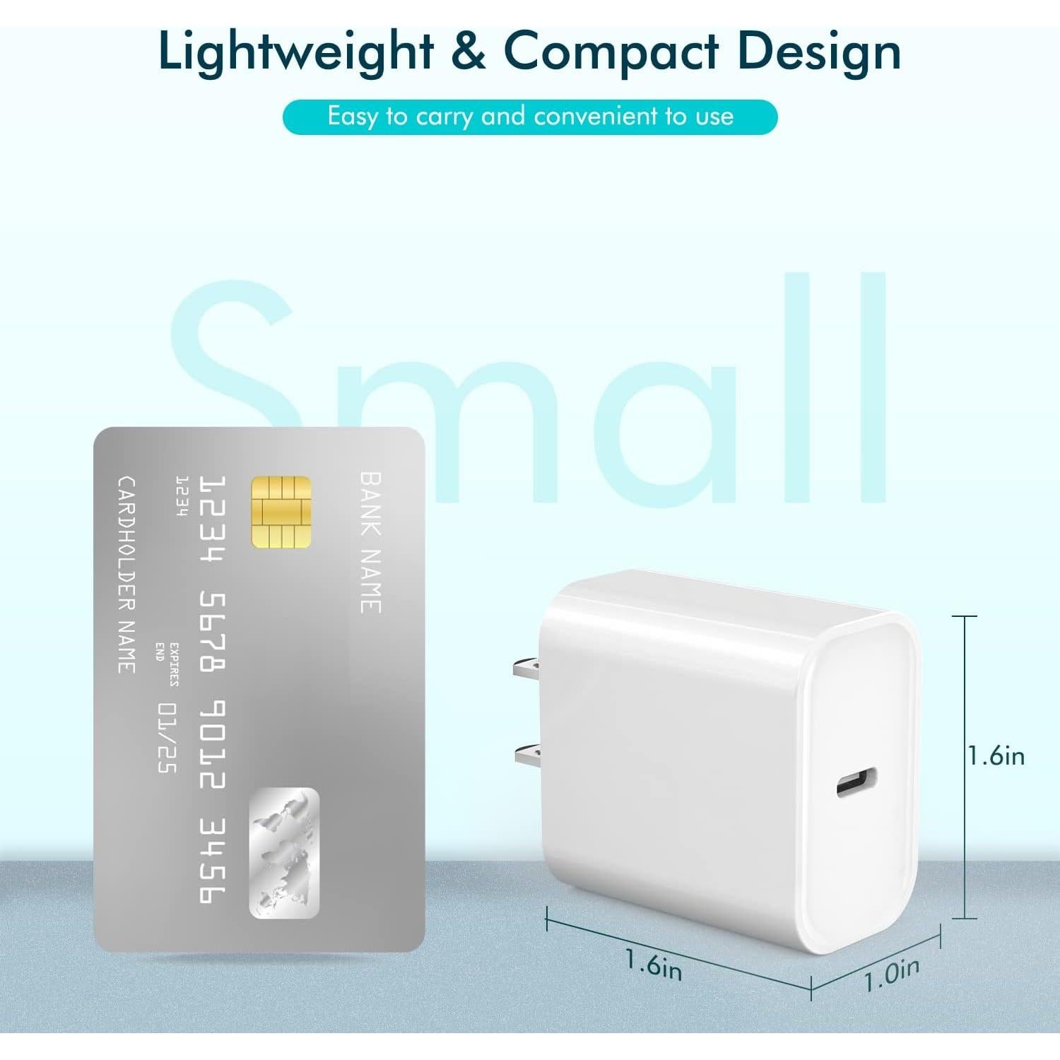 Cargador Rápido USB C 20W Apple iPhone 17 16 15 + 2 Cables 3M