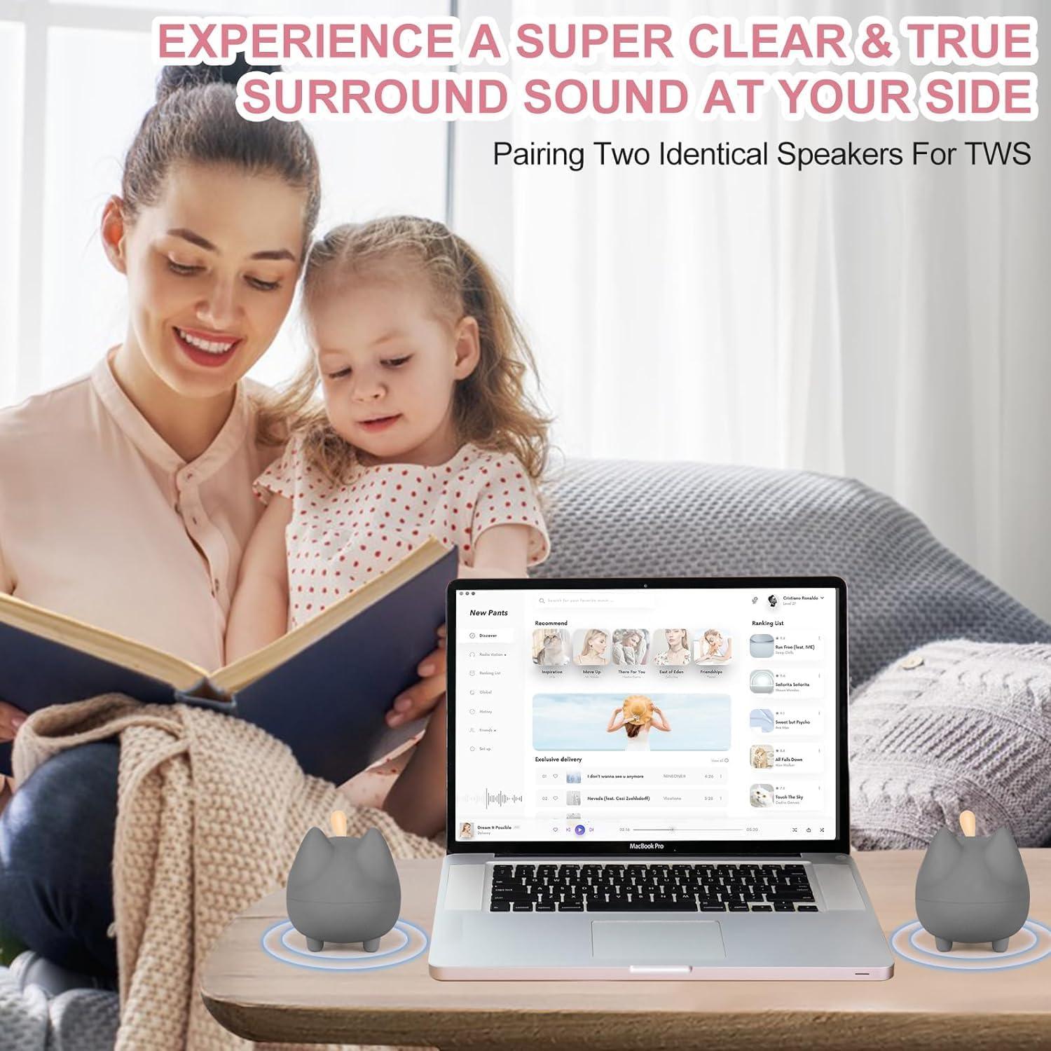 Altavoz Bluetooth Portátil Svemei Kitty Gris - 40H Reproducción