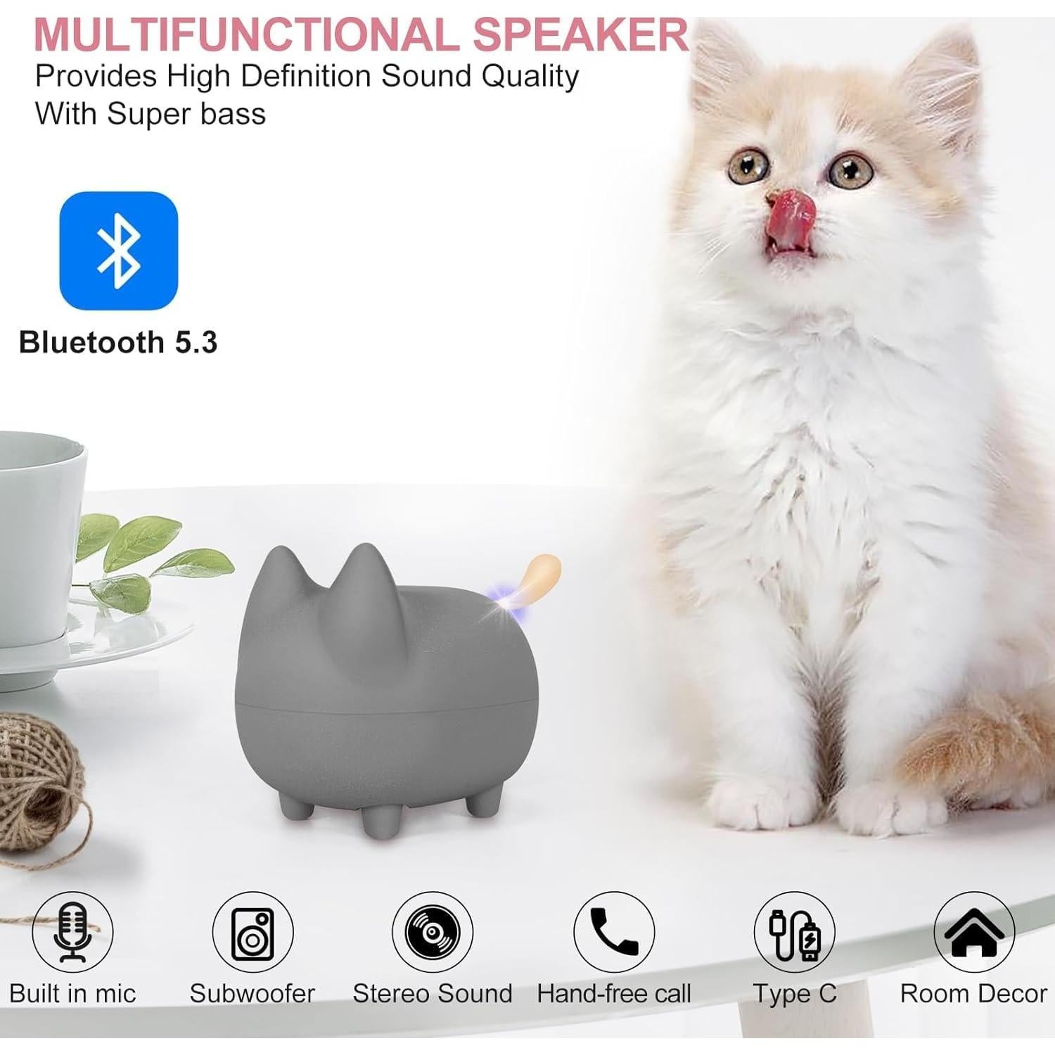 Altavoz Bluetooth Portátil Svemei Kitty Gris - 40H Reproducción