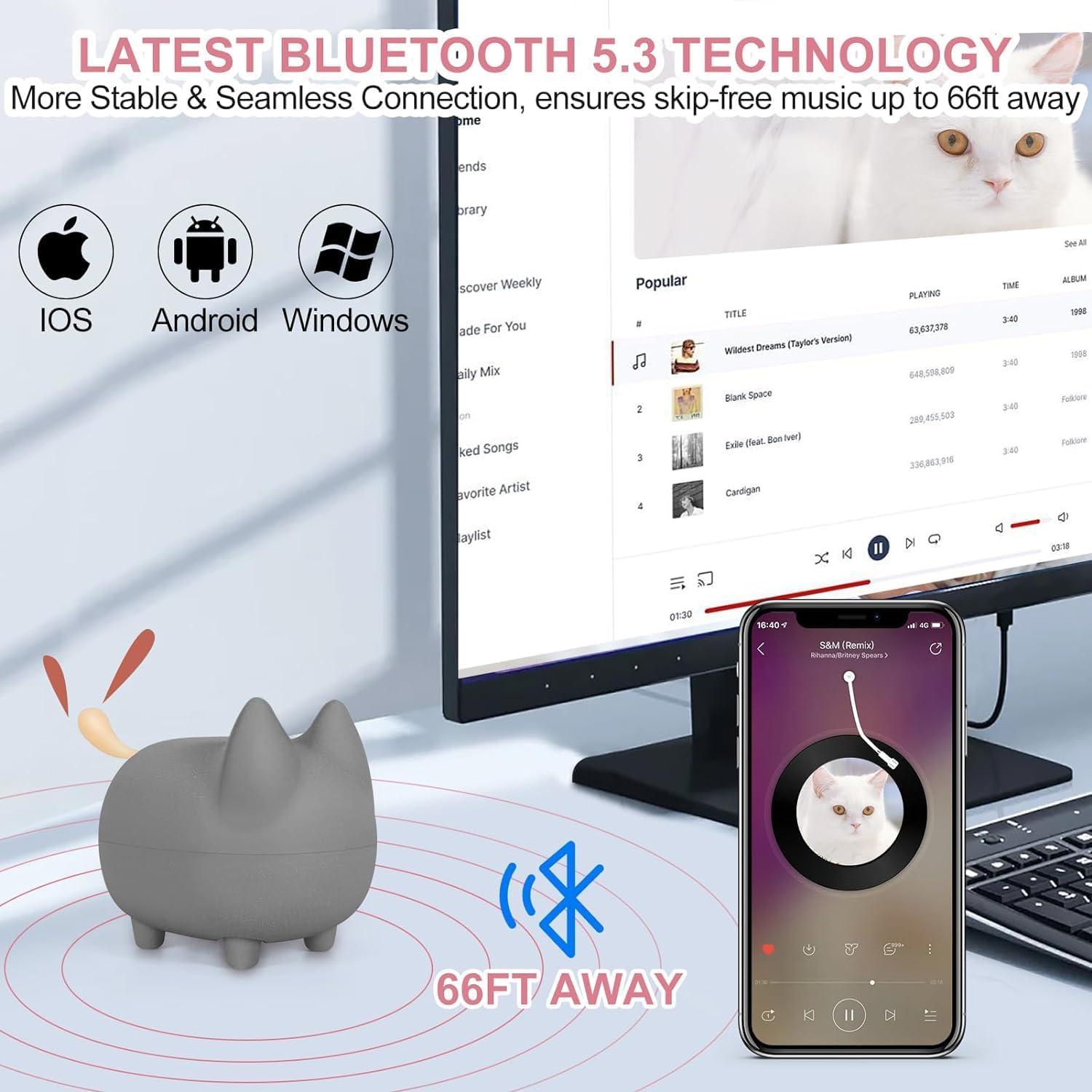 Altavoz Bluetooth Portátil Svemei Kitty Gris - 40H Reproducción