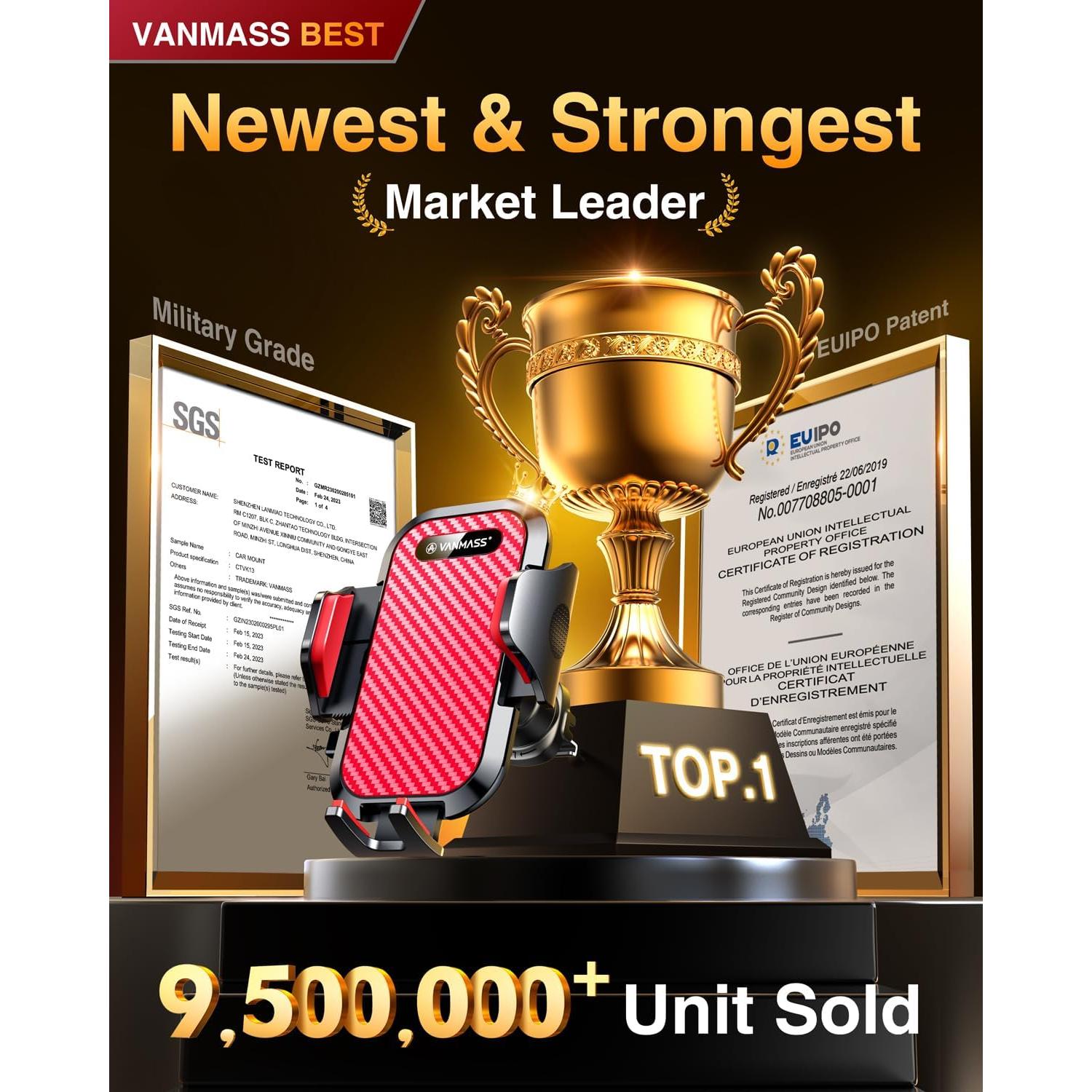 Soporte para Teléfono de Coche VANMASS CTZ11 Ajustable Rojo