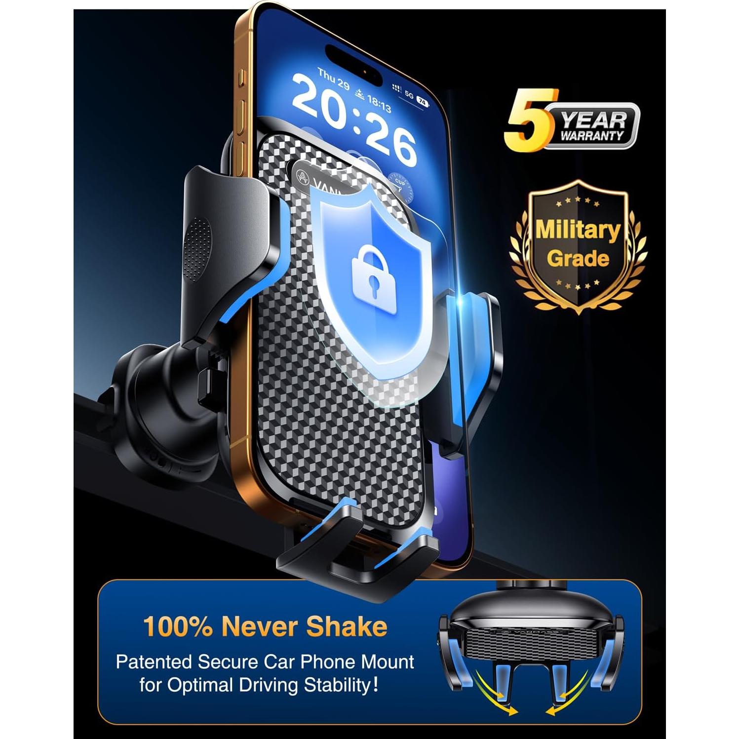 Soporte para Teléfono de Auto VANMASS CTZ11 Negro Ajustable