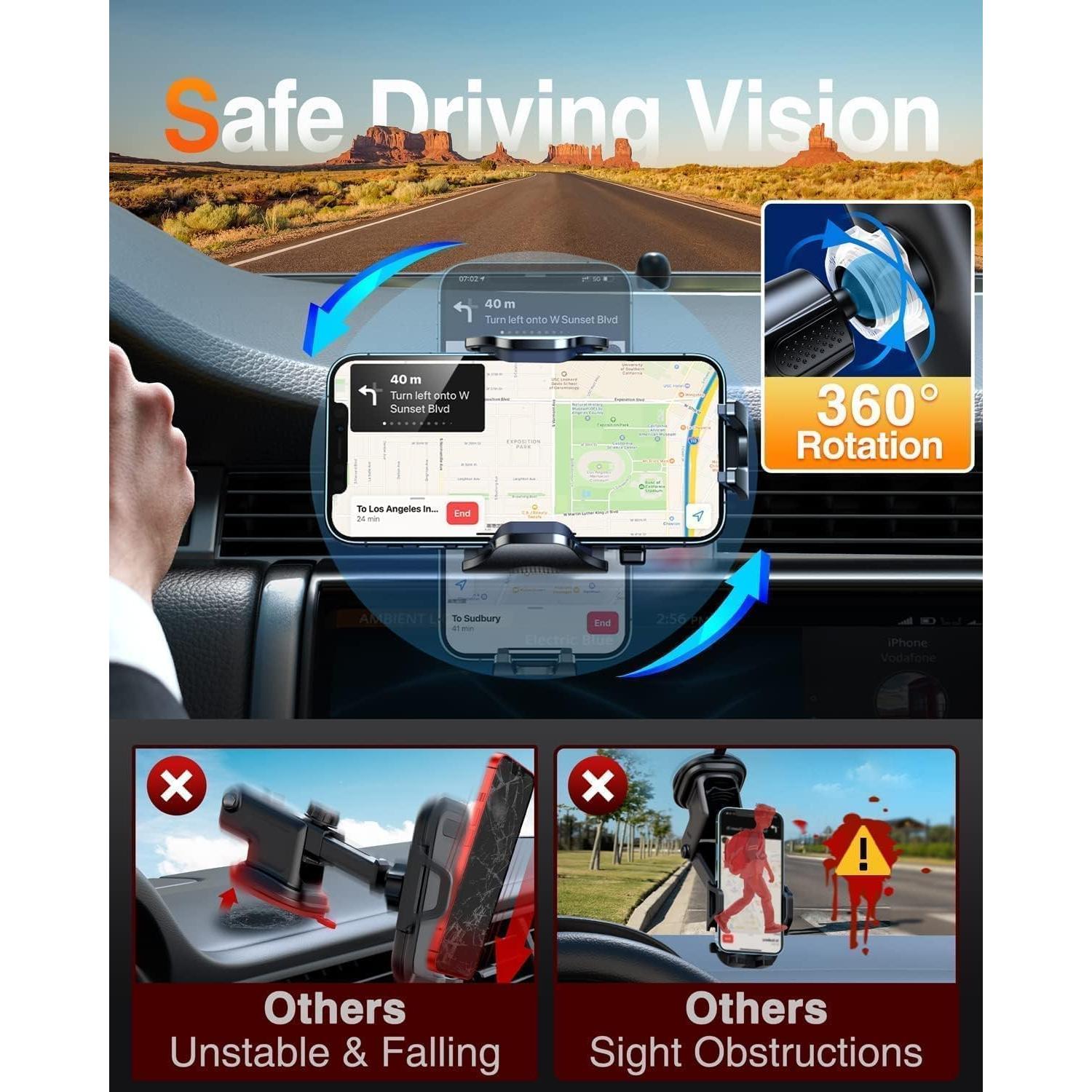 Soporte para Teléfono de Auto VANMASS CTZ11 Negro Ajustable