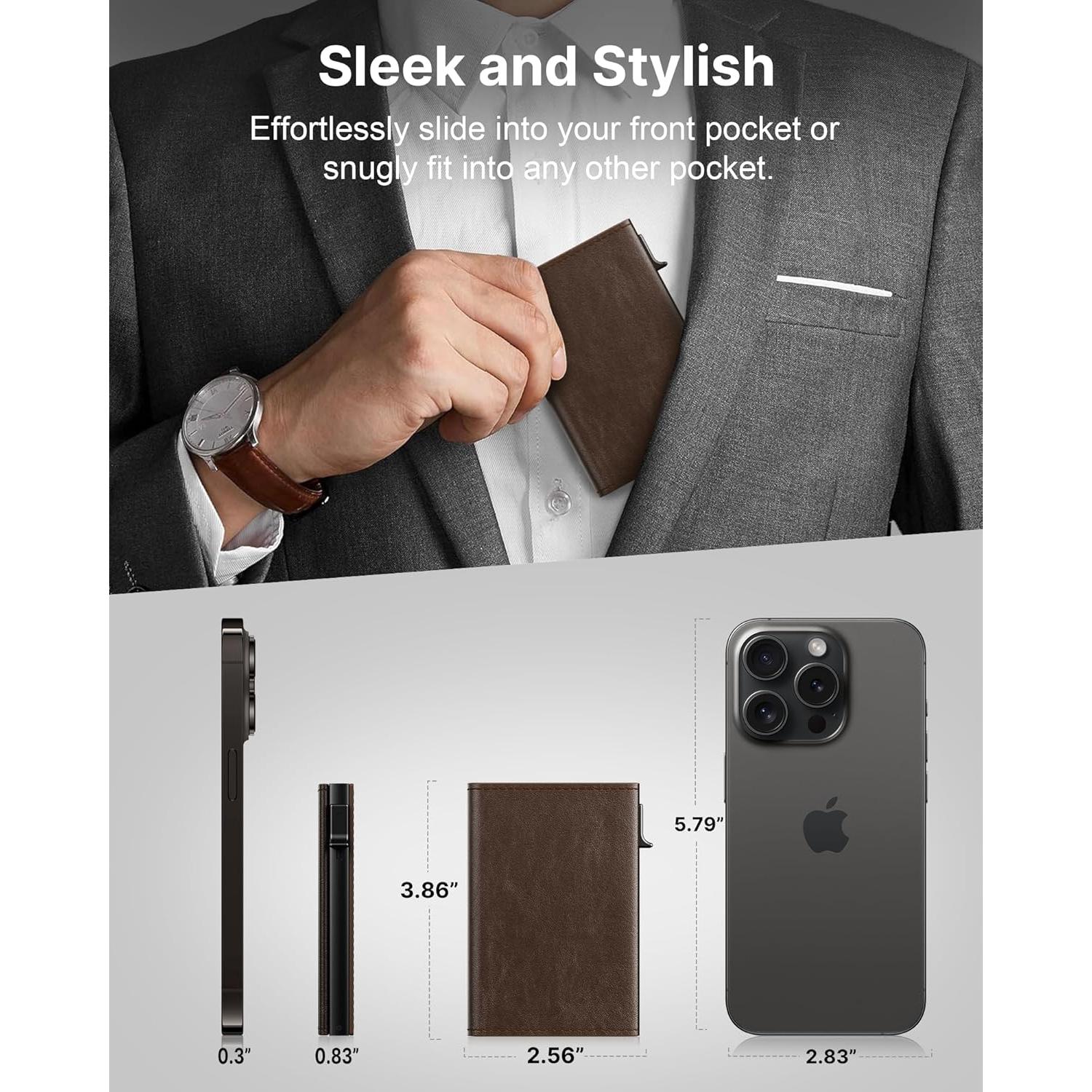 Cartera de Hombre Typecase Minimalista Cuero Genuino RFID